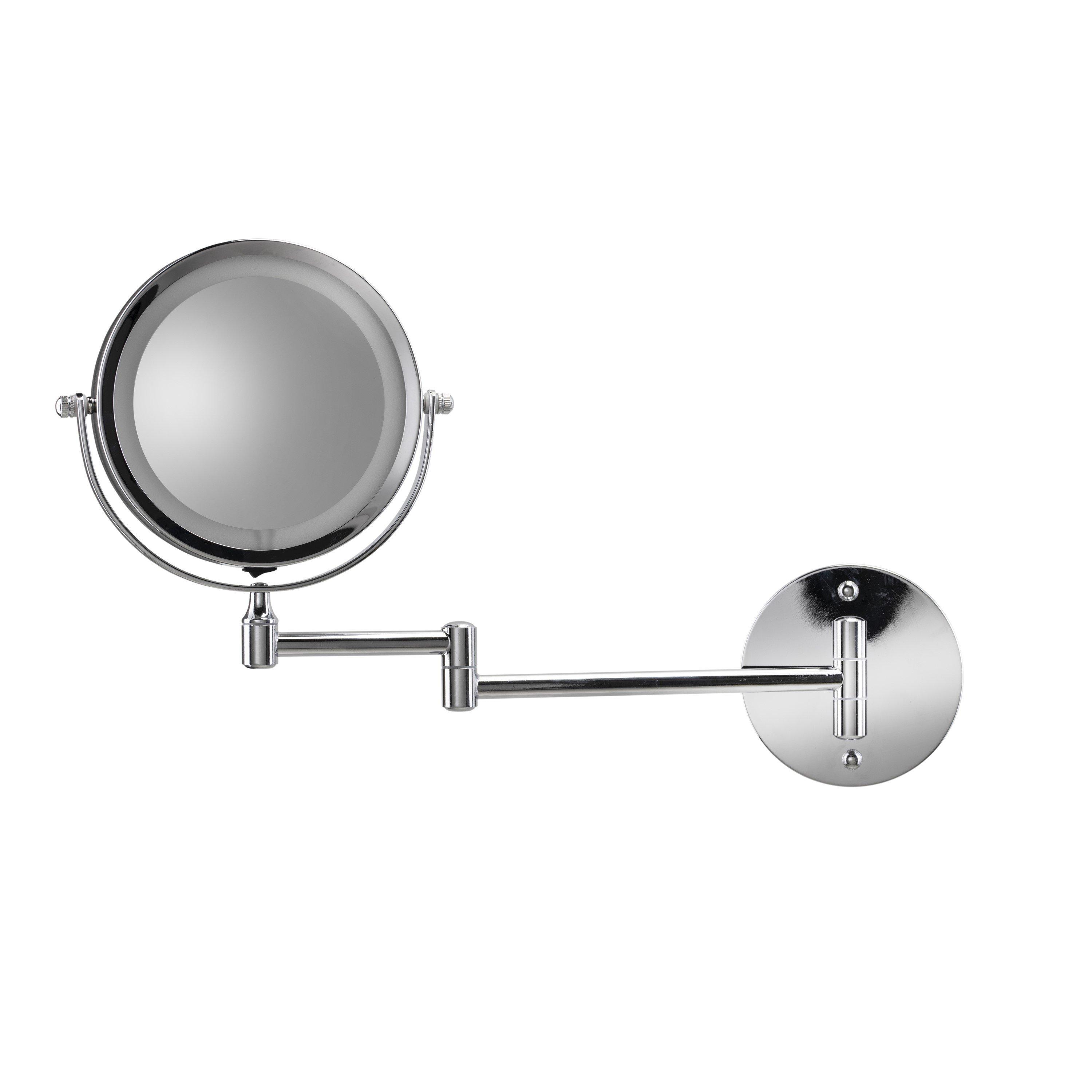 Chrome - Croydex - Wall Mounted Extendable LED Makeup Mirror - 5