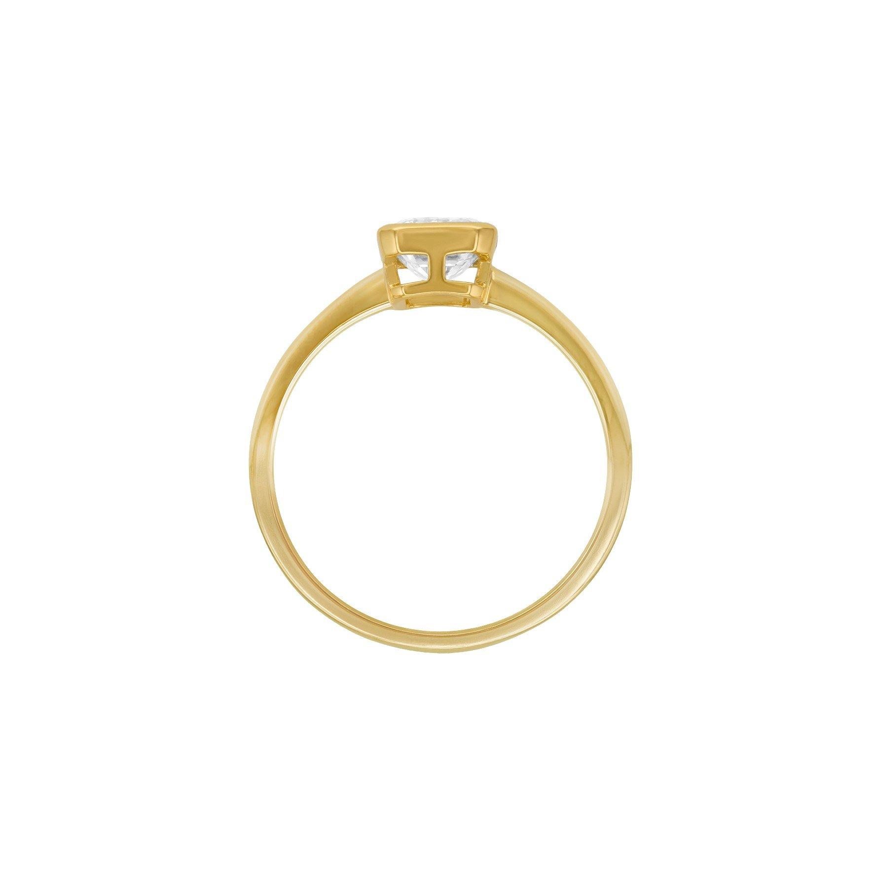 Yellow Gold - Be You - 9ct Gold 1ct Emerald Cut Lab Created Diamond Ring - 3