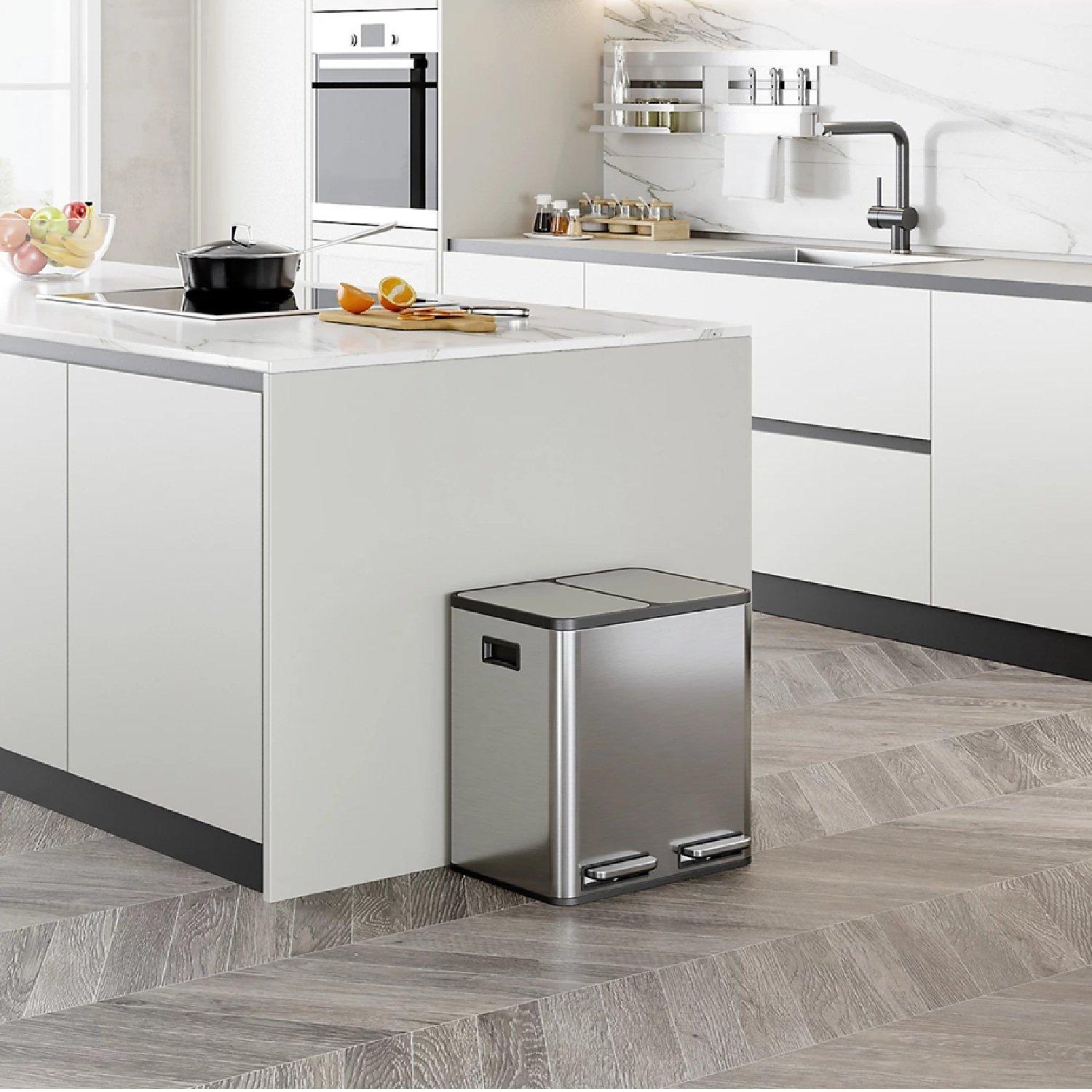 Silver - VonHaus - Double Bin - 30L - 2