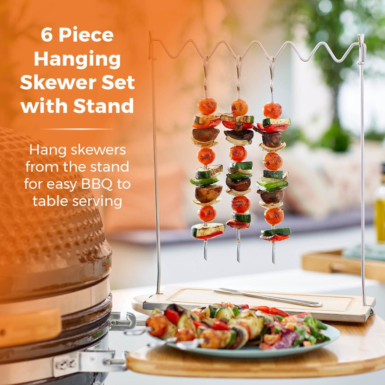 Stainless Steel - Tower - Hanging Skewer Set with Stand - 3