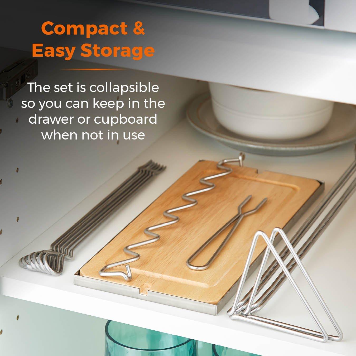 Stainless Steel - Tower - Hanging Skewer Set with Stand - 7