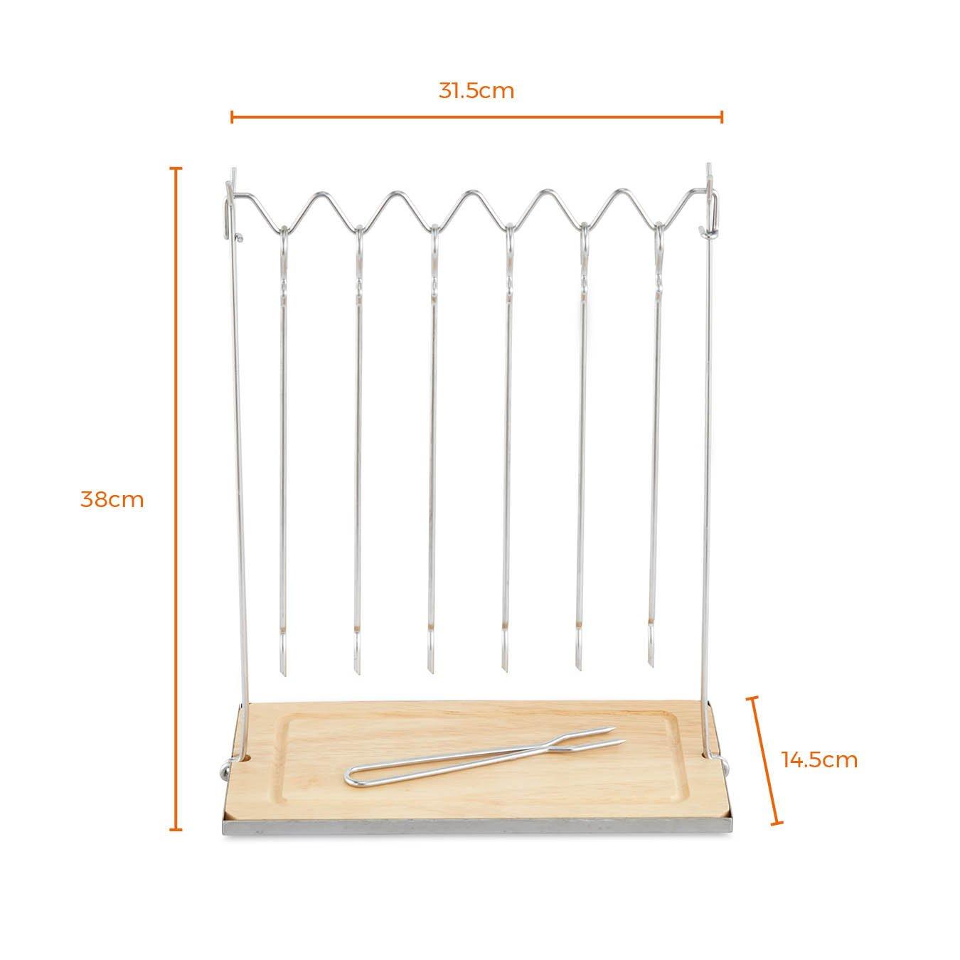 Stainless Steel - Tower - Hanging Skewer Set with Stand - 8