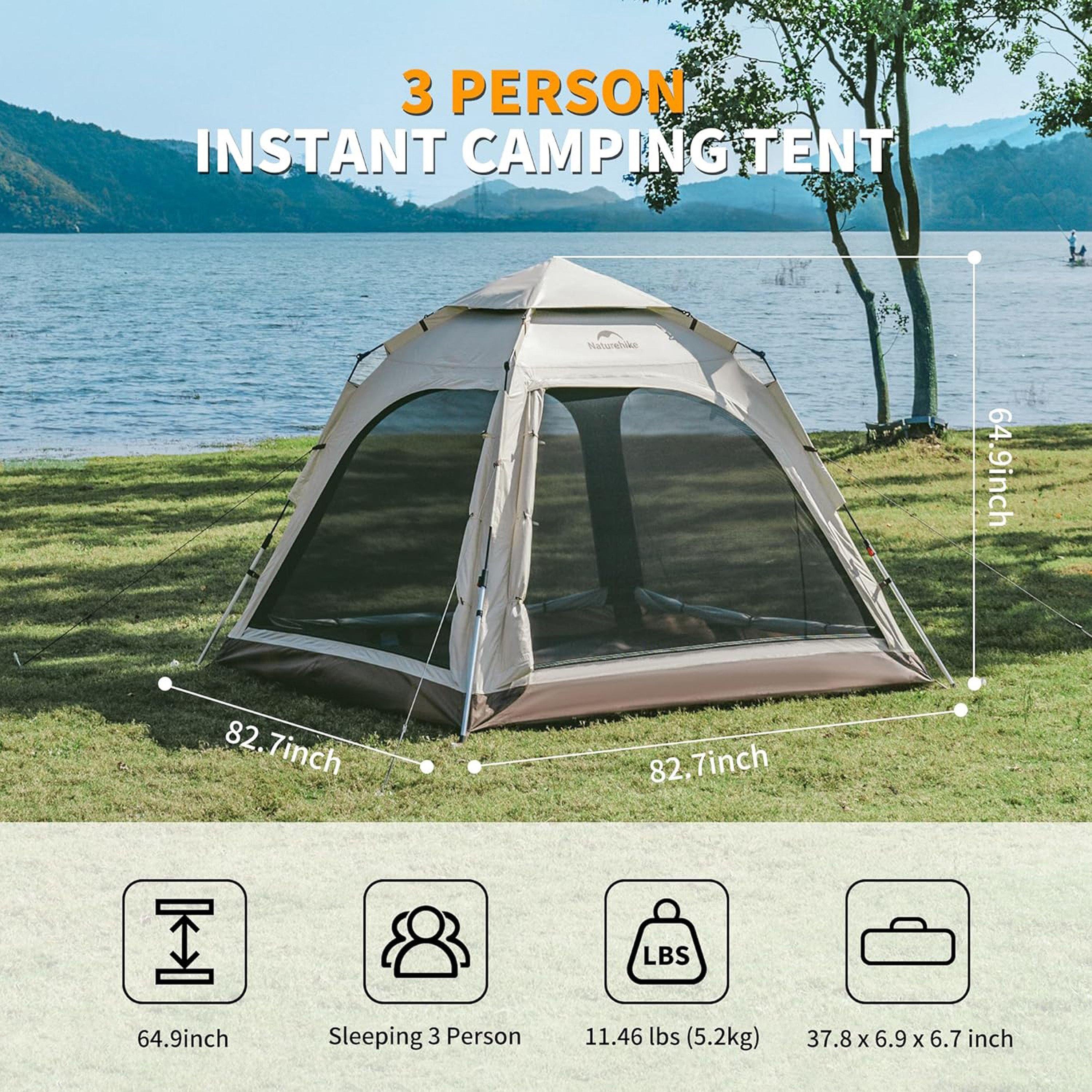 Brown - Naturehike - Naturehike - Ango Automatic 3 Person Tent - 2