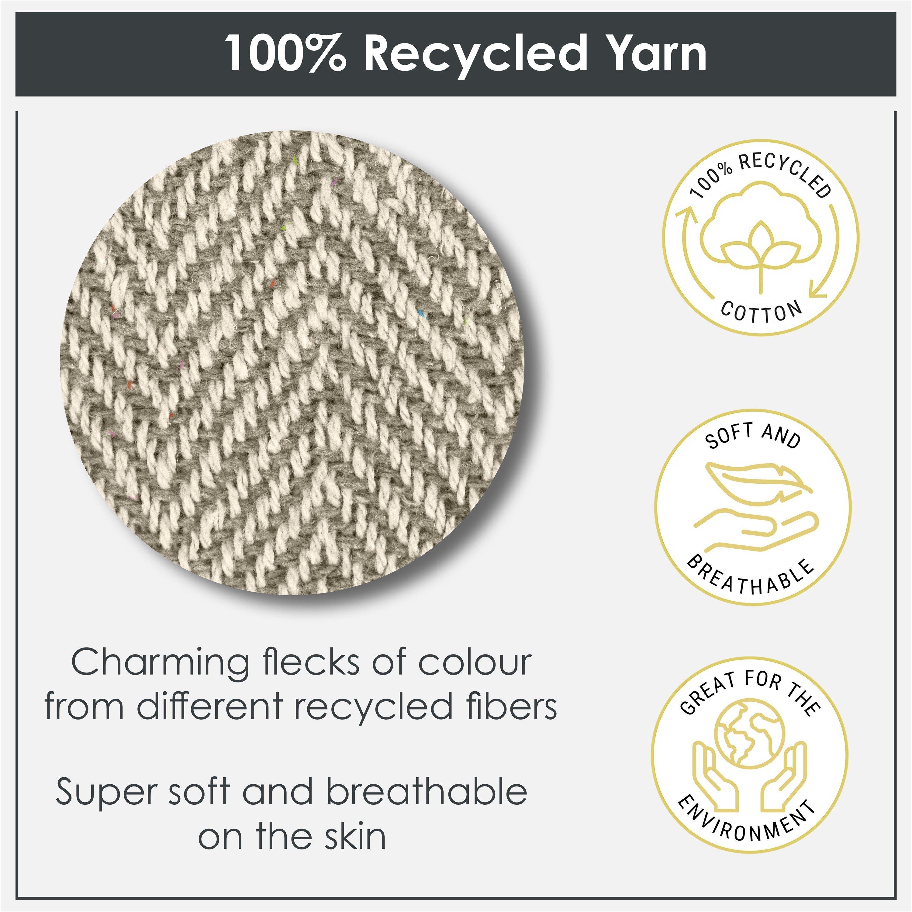 Natural Cream - Emma Barclay - Throw Blanket Cotton Woven Herringbone - 3