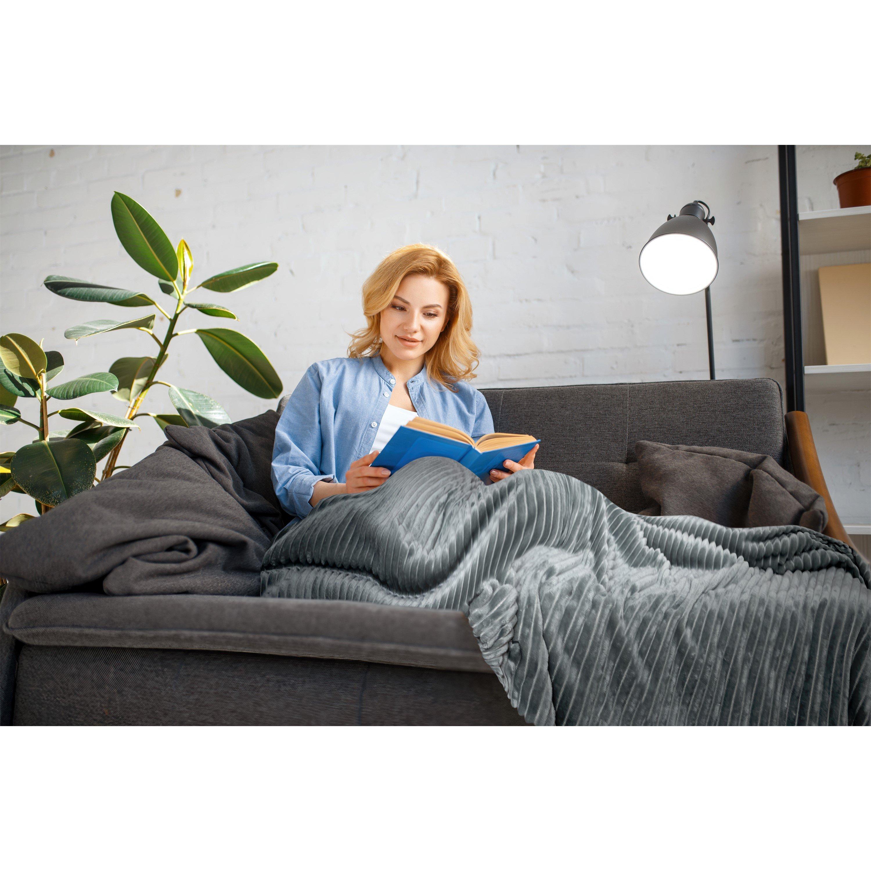 Charcoal Grey - Emma Barclay - Throw Flannel Fleece Blanket Soft Dakota - 4