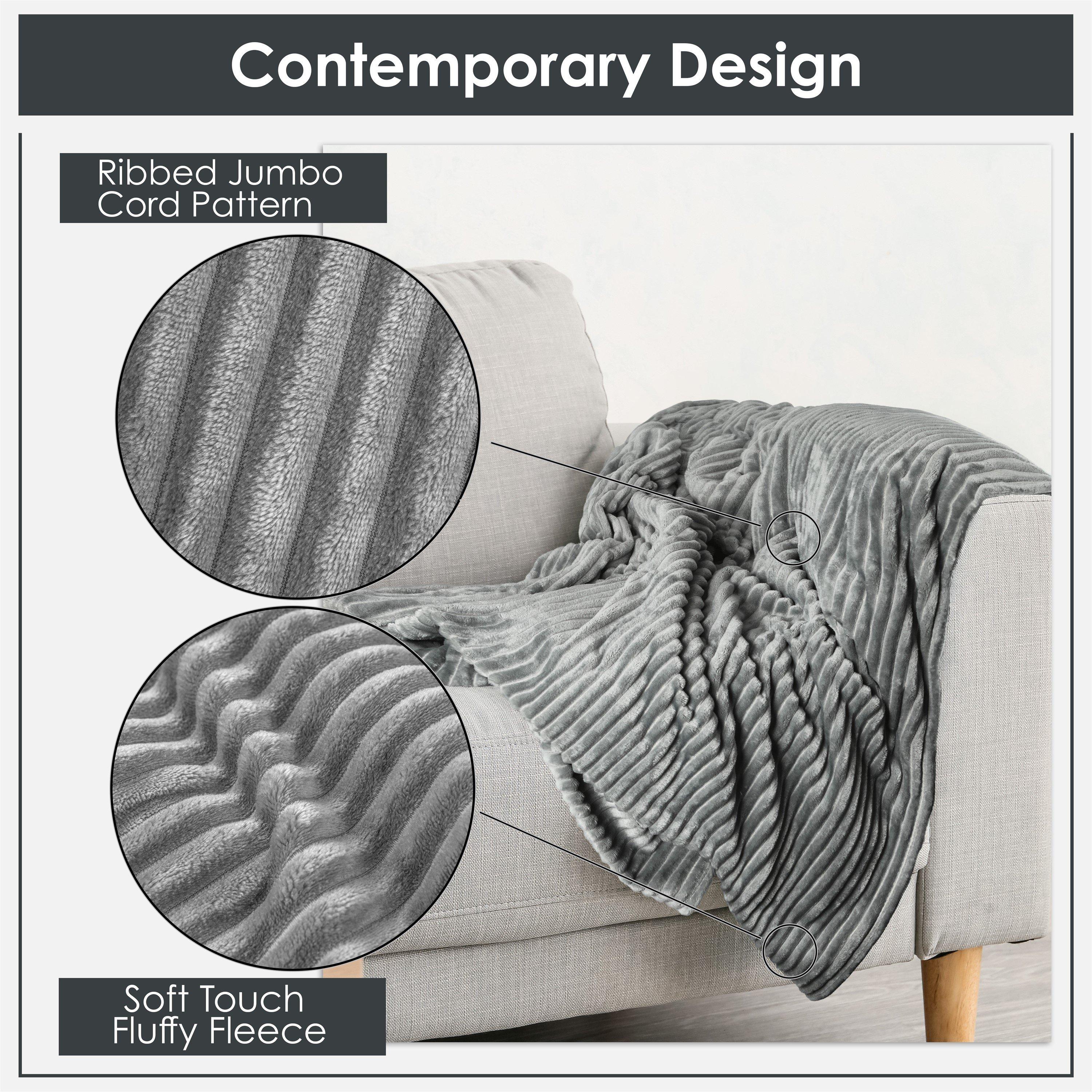 Charcoal Grey - Emma Barclay - Throw Flannel Fleece Blanket Soft Dakota - 5