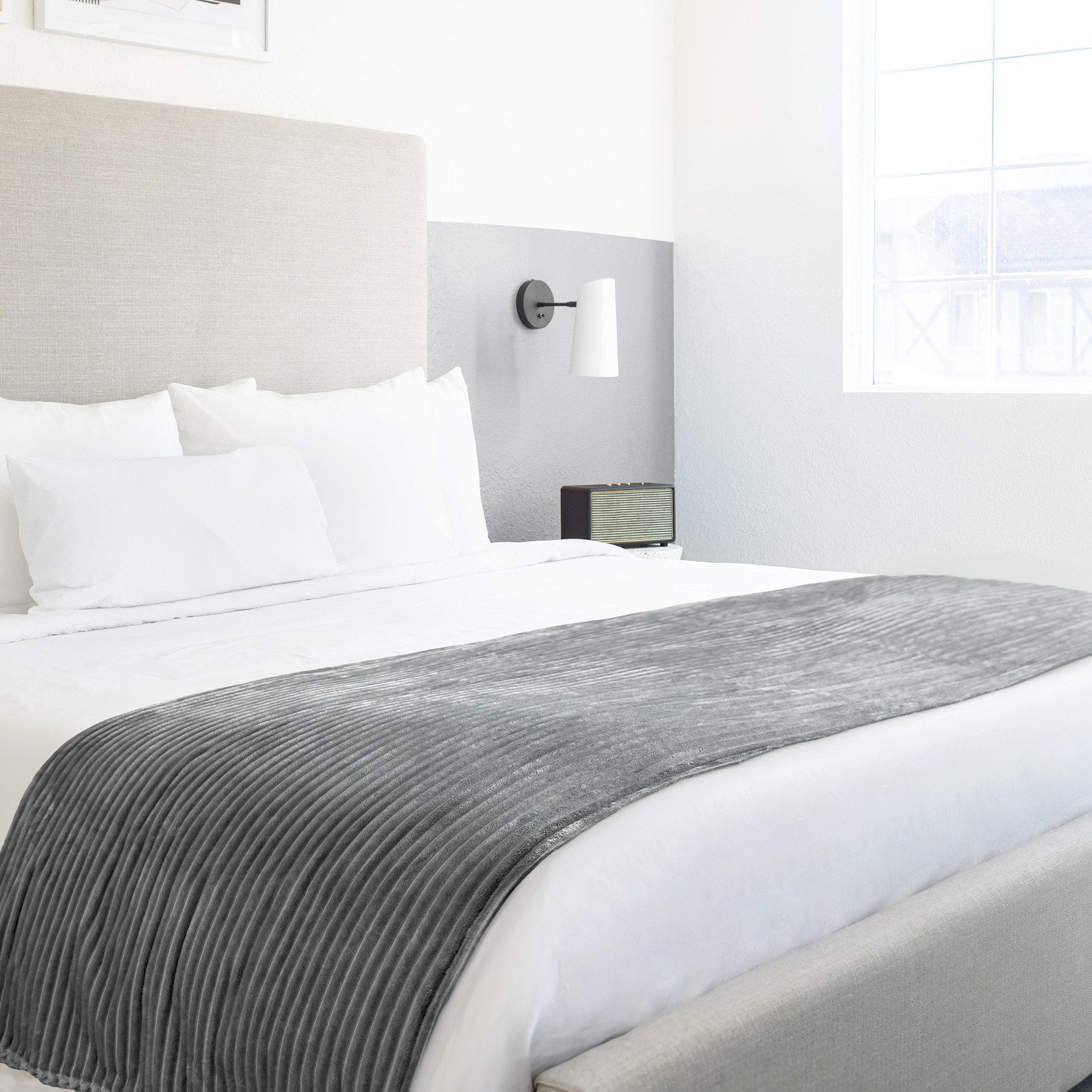 Charcoal Grey - Emma Barclay - Throw Flannel Fleece Blanket Soft Dakota - 6