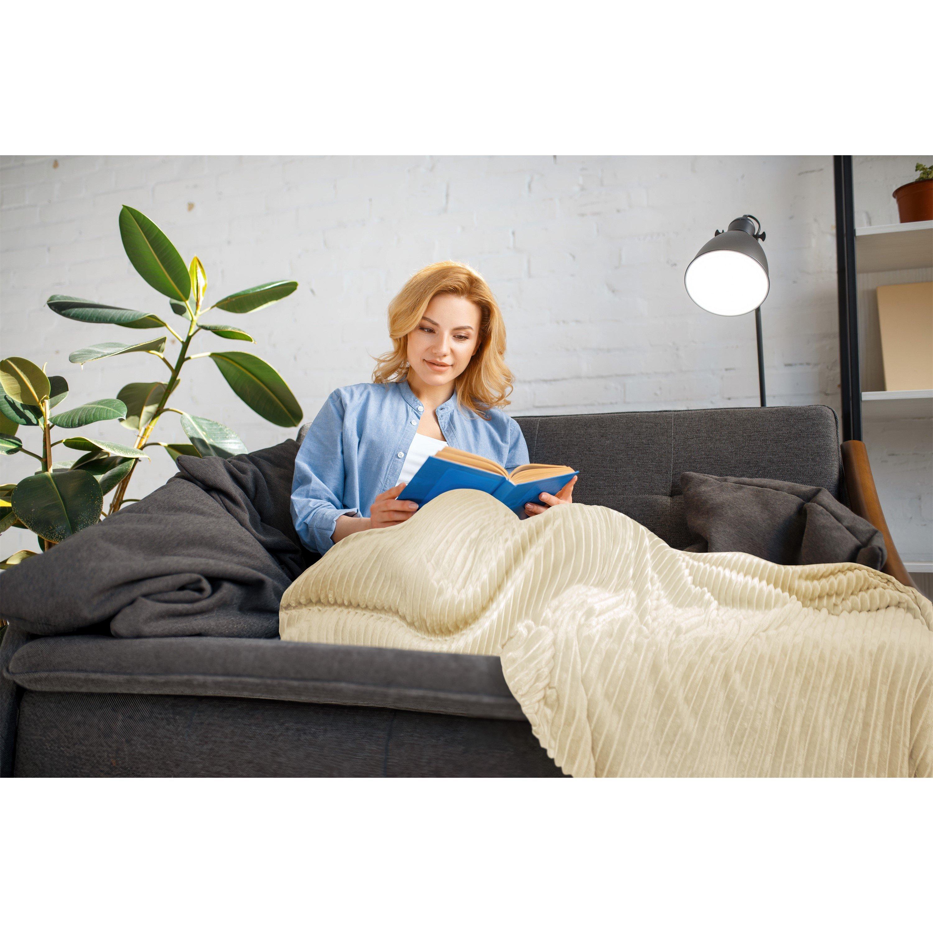 Cream - Emma Barclay - Throw Flannel Fleece Blanket Soft Dakota - 4