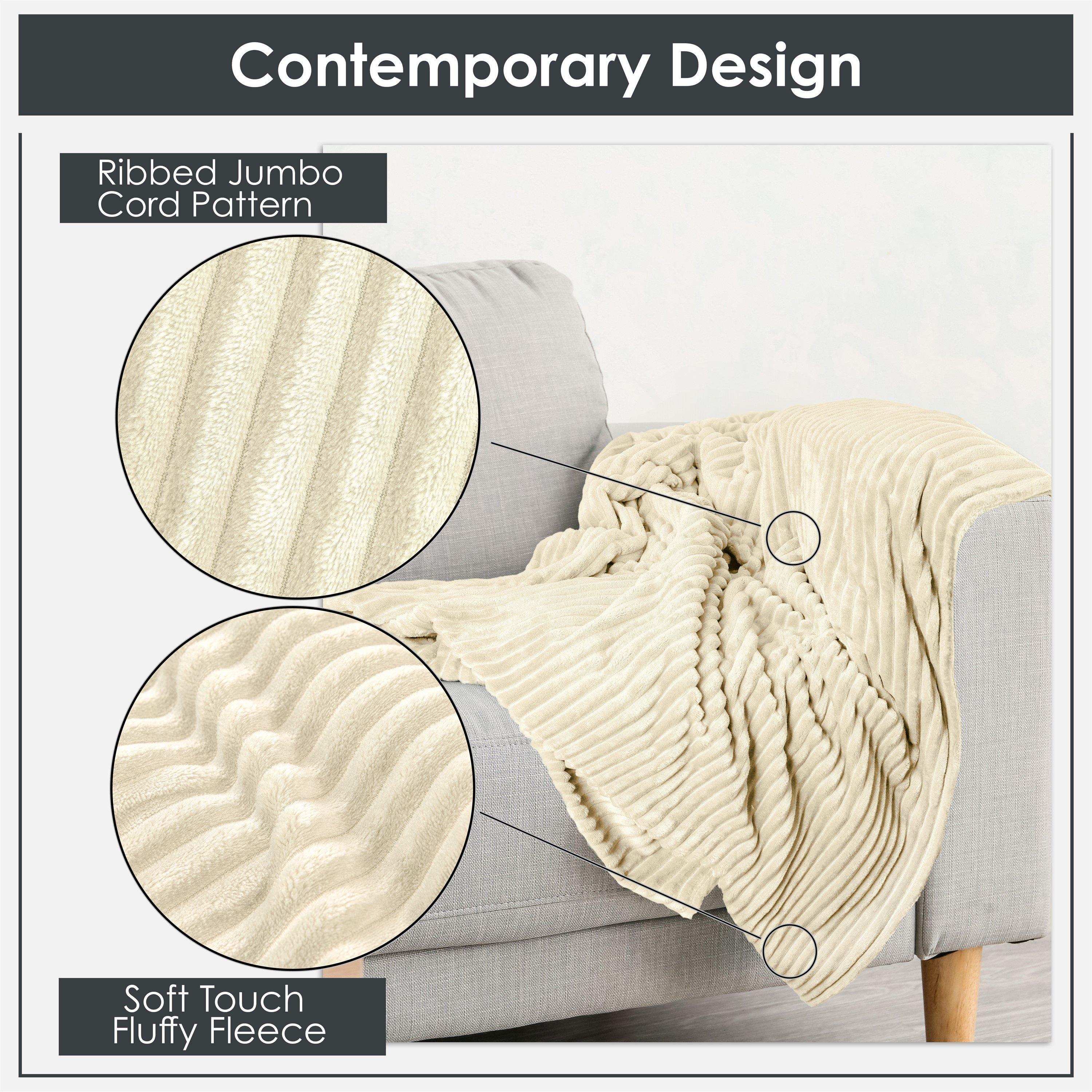 Cream - Emma Barclay - Throw Flannel Fleece Blanket Soft Dakota - 5