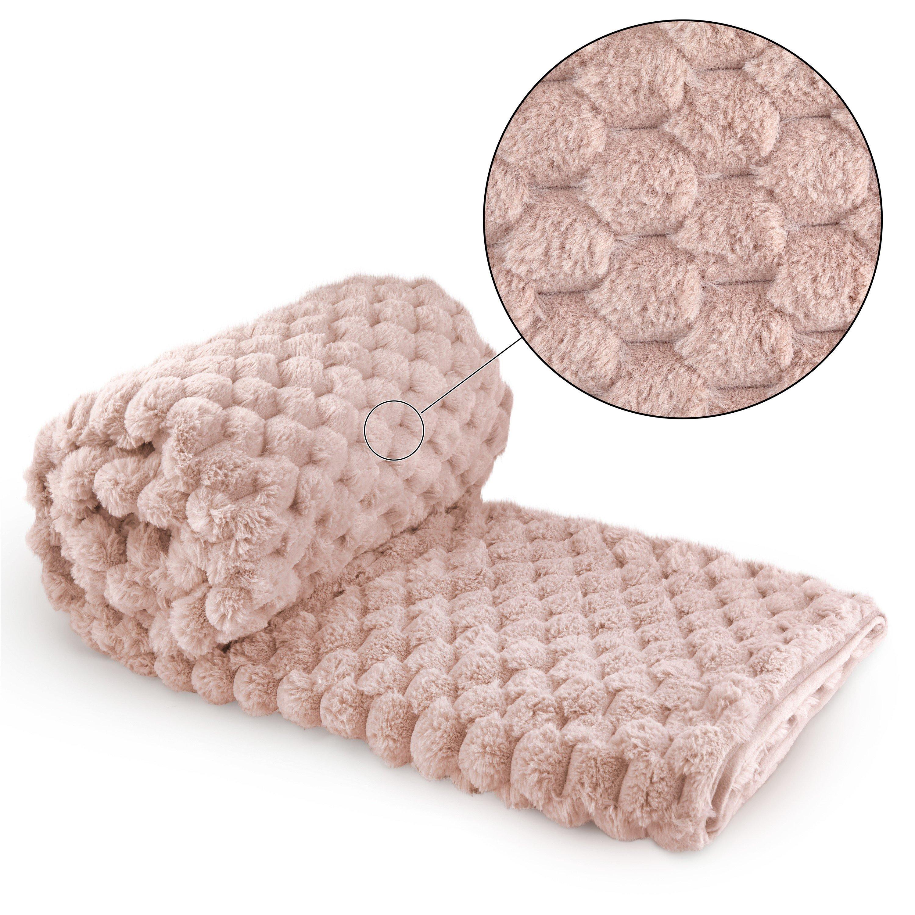 Throw Blanket Super Soft Faux Rabbit Fur Lush