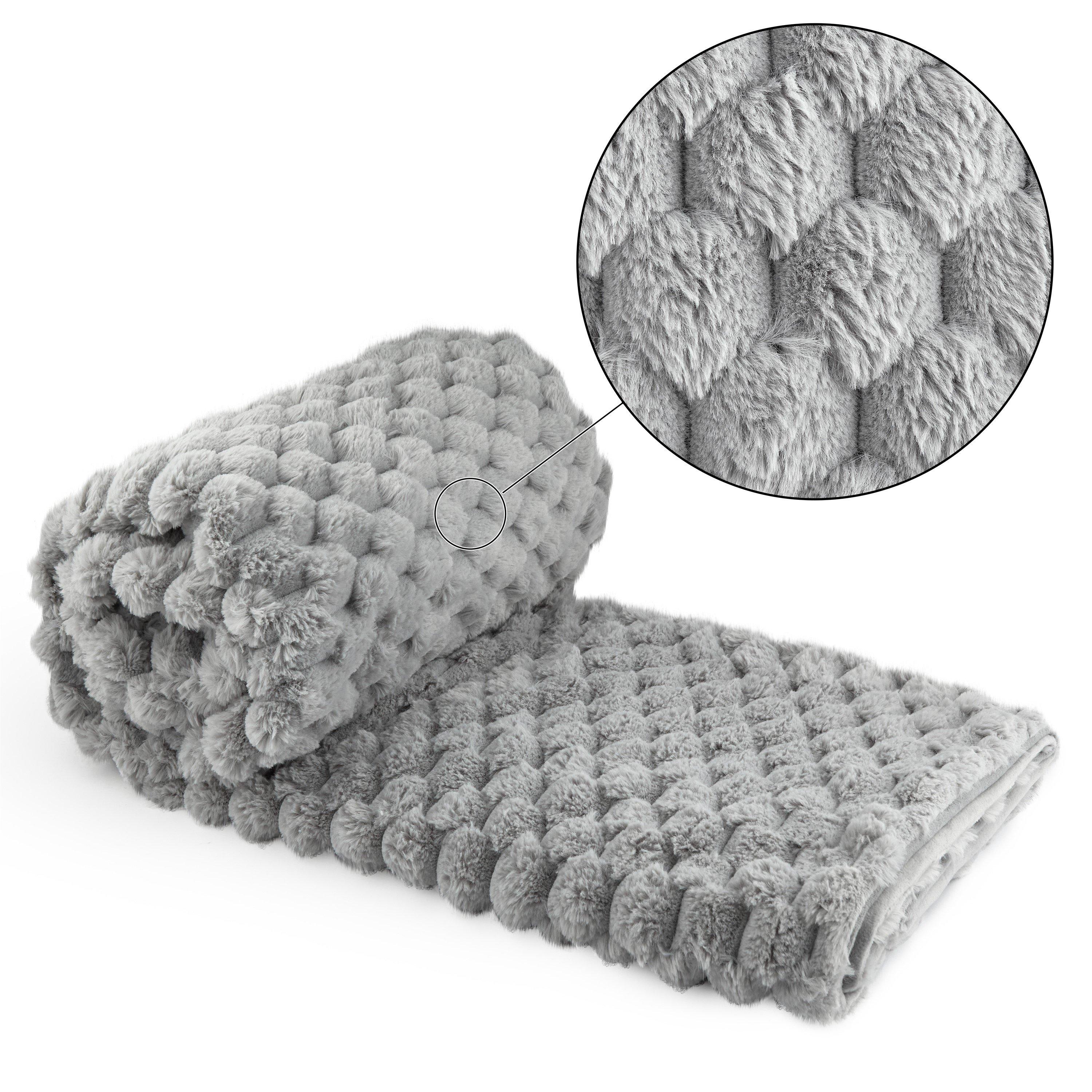 Emma Barclay Throw Blanket Super Soft Faux Rabbit Fur Lush