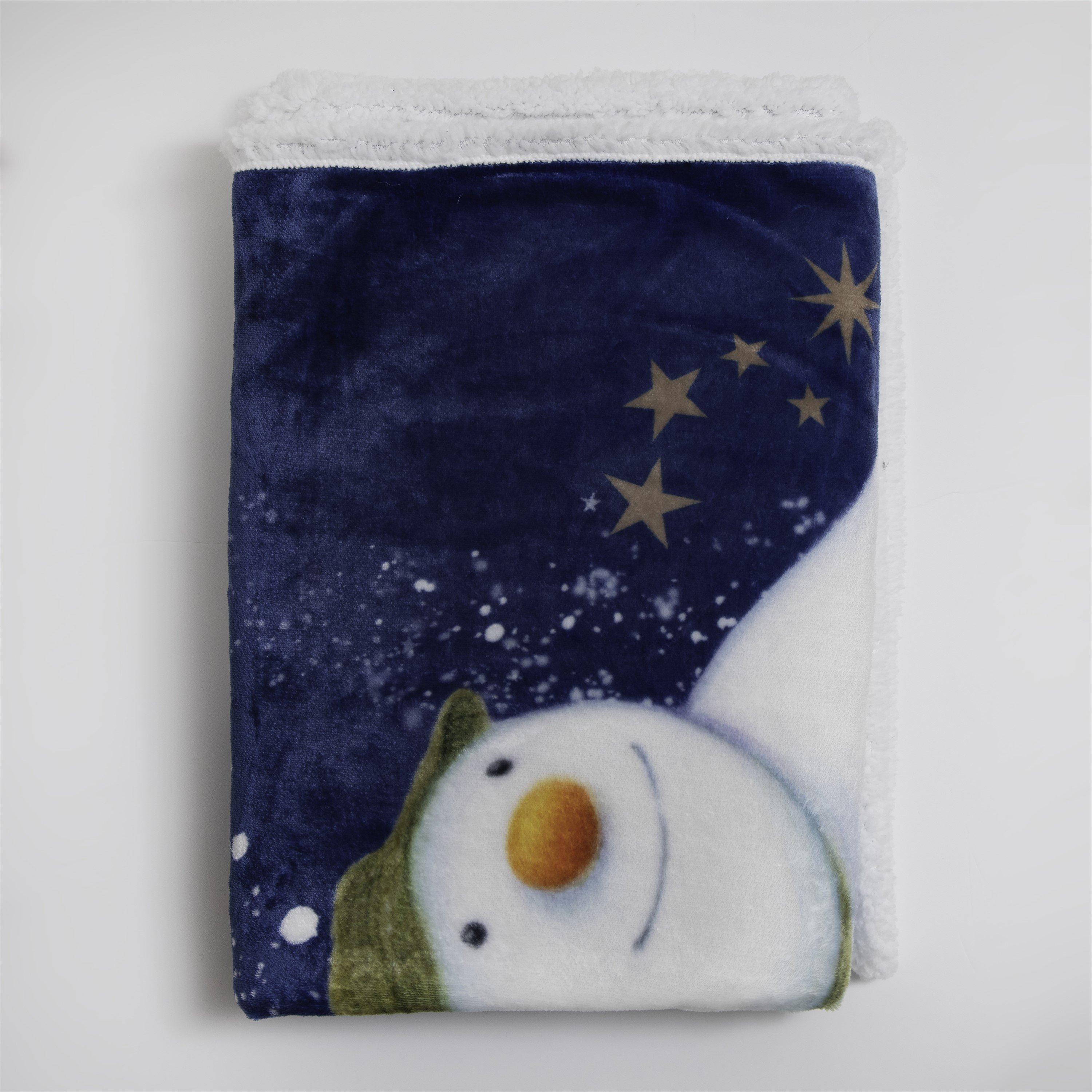 Blue - The Snowman - The Snowman Flurry Sherpa Back Fleece Blanket - 5
