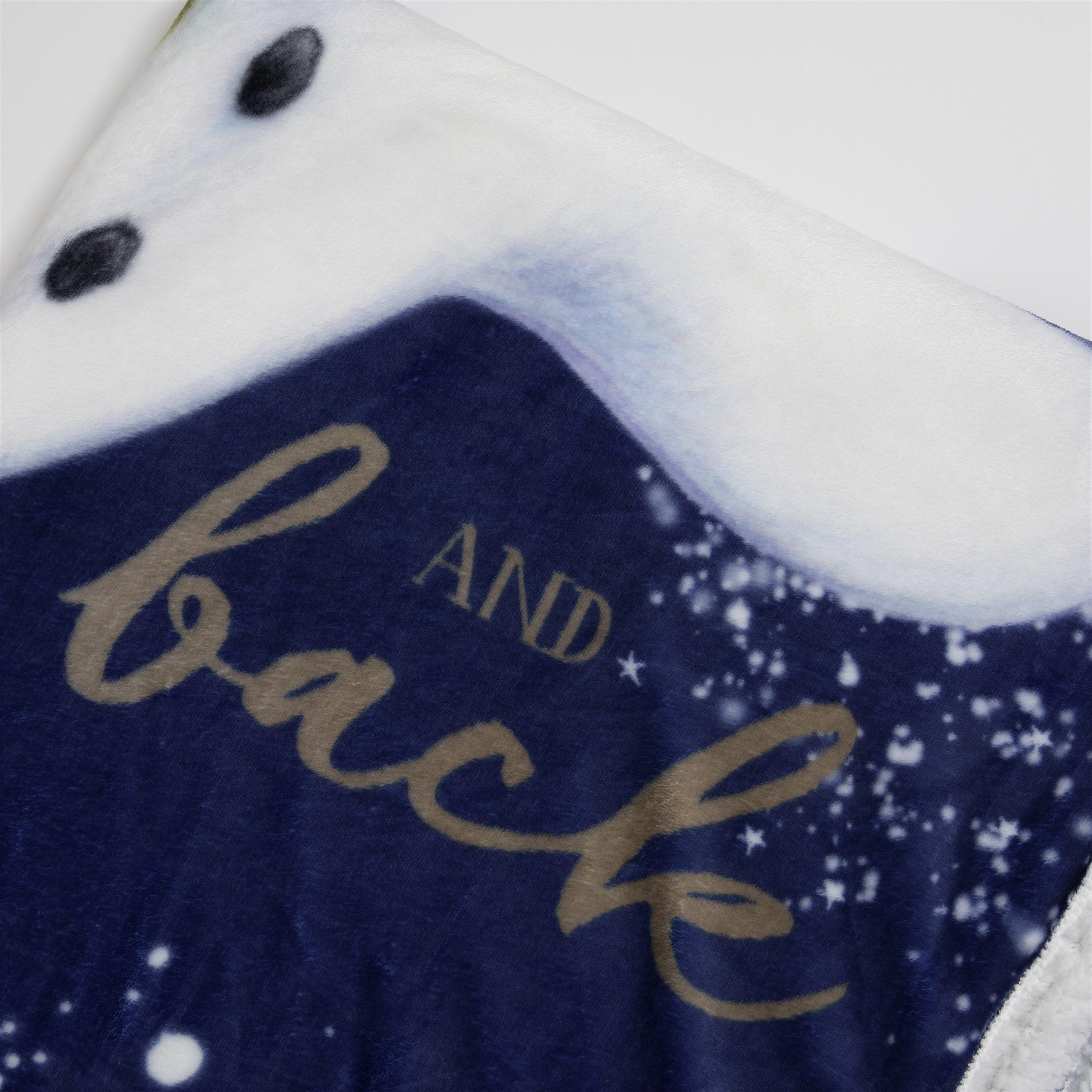 Blue - The Snowman - The Snowman Flurry Sherpa Back Fleece Blanket - 6