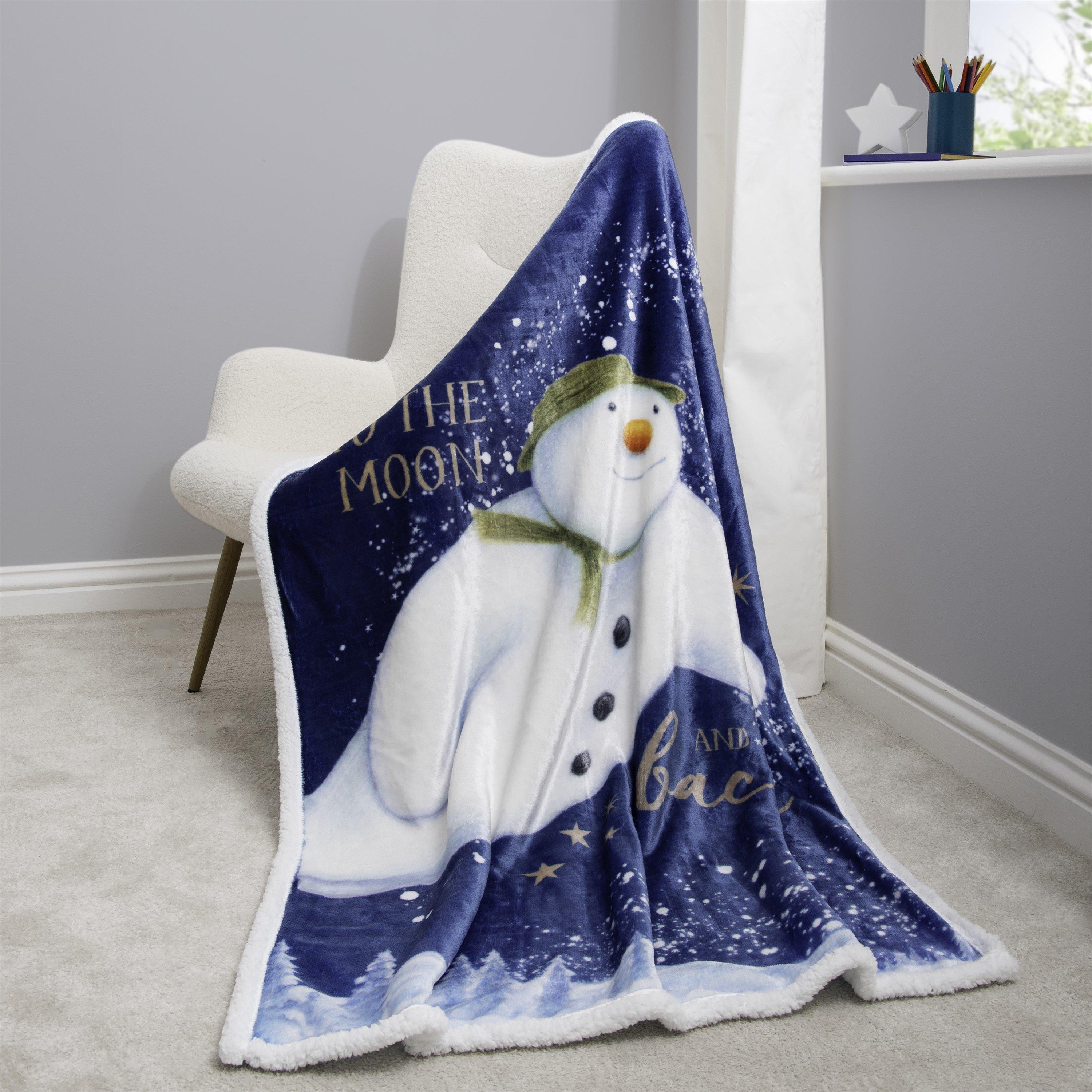 Blue - The Snowman - The Snowman Flurry Sherpa Back Fleece Blanket - 8