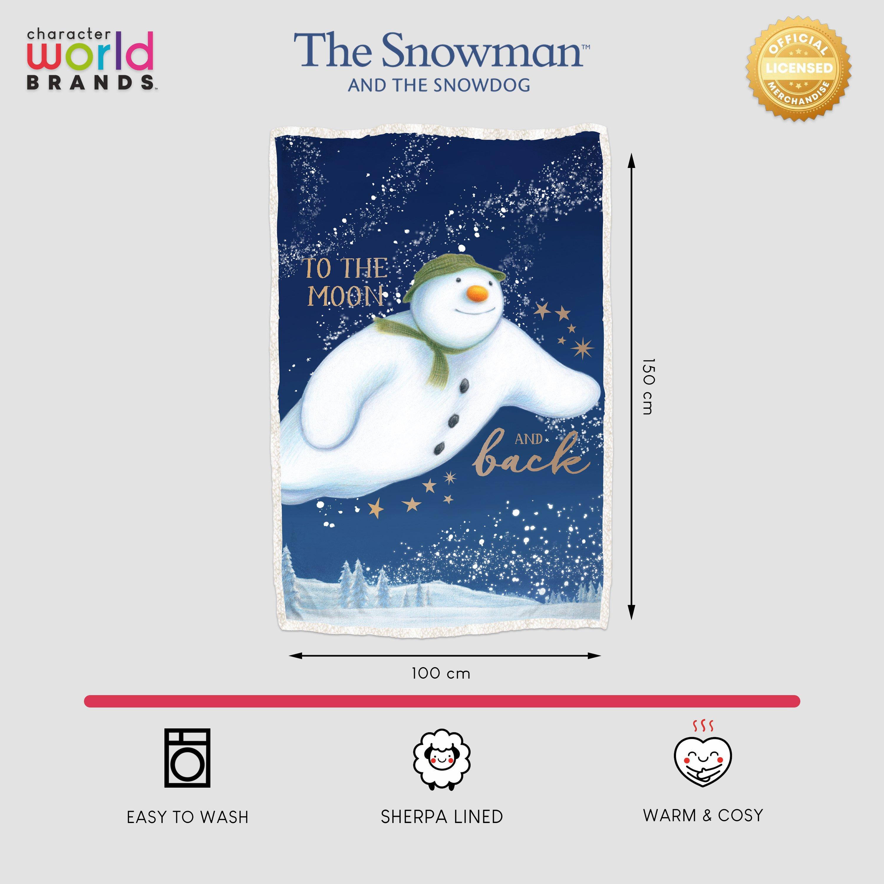 Blue - The Snowman - The Snowman Flurry Sherpa Back Fleece Blanket - 9