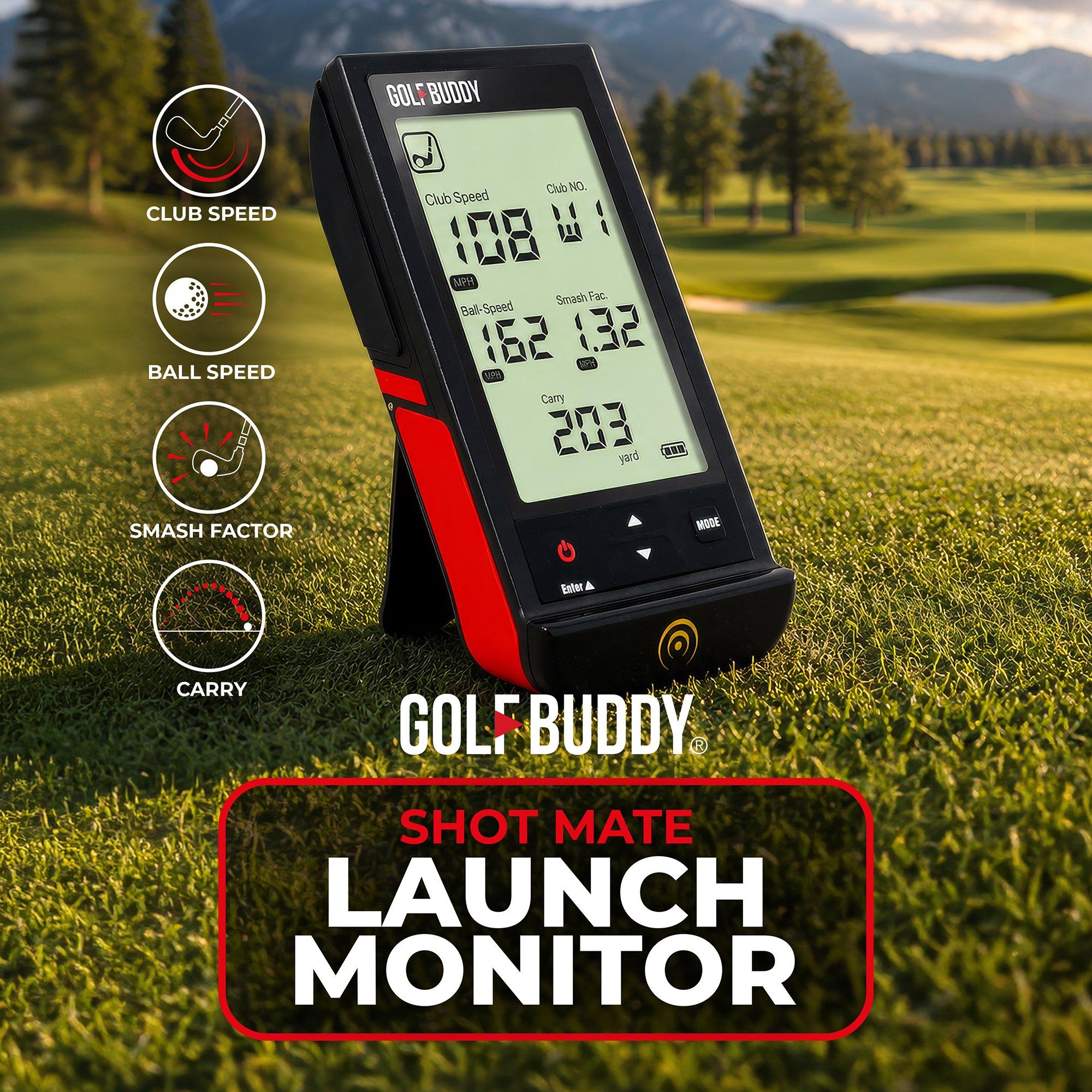 Black - GolfBuddy - Golfbuddy Shot Mate Launch Monitor - 2
