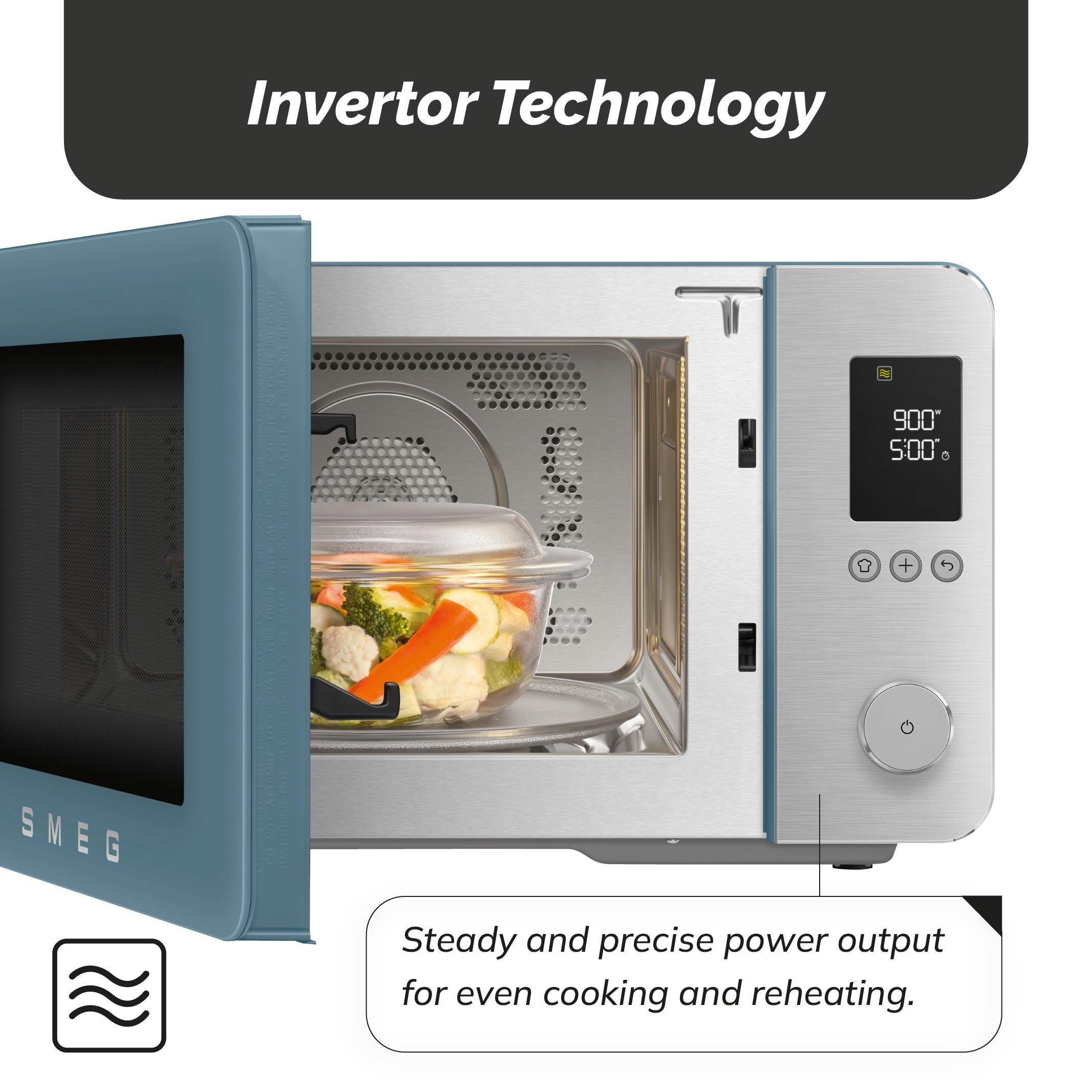 Storm Blue - Smeg - Smeg 4-in-1 Microwave with Oven Air Fry & Grill - 9