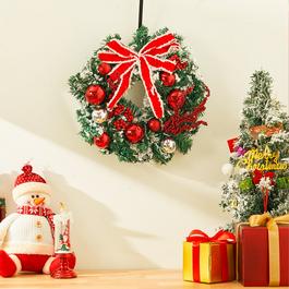 LIFE IDEAS Red and White Artificial Floral Christmas Wreath