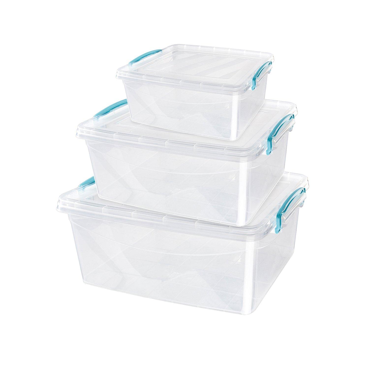 Clear - JVL - JVL Multipurpose Storage Box With Lid- S/3 S - 1