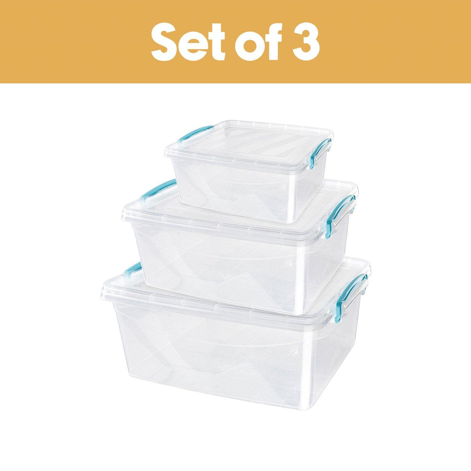 Clear - JVL - Multipurpose Storage Box With Lid- S/3 S - 2