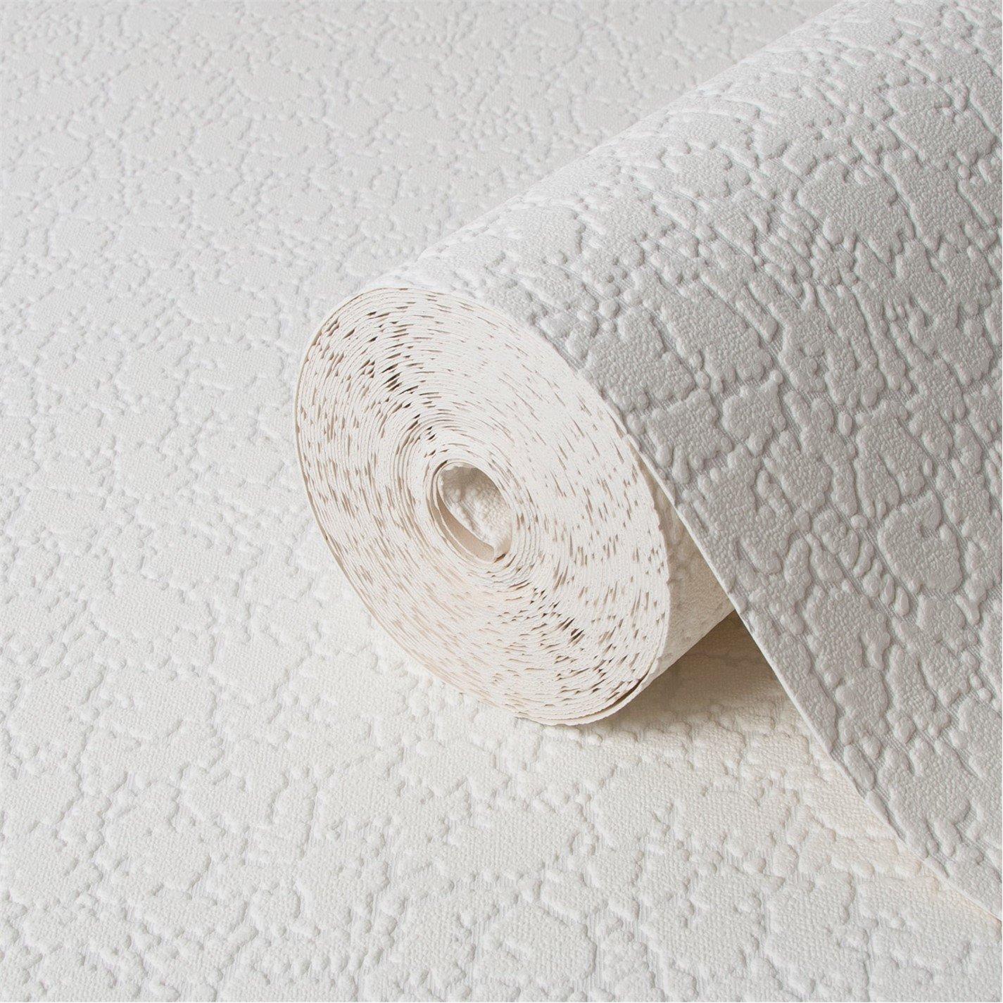 White - Superfresco Paintable - Snow Textured White Wallpaper - 4