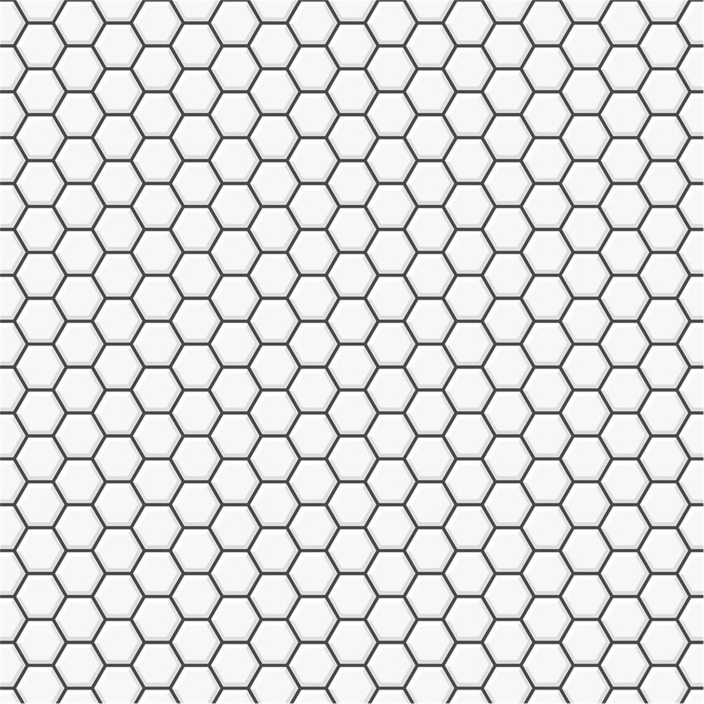 Contour  Antibac Hexagon Lattice Wallpaper White