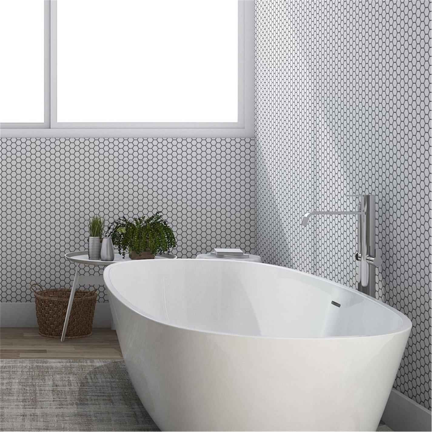 White - Contour - Antibac Hexagon White Lattice Wallpaper - 3