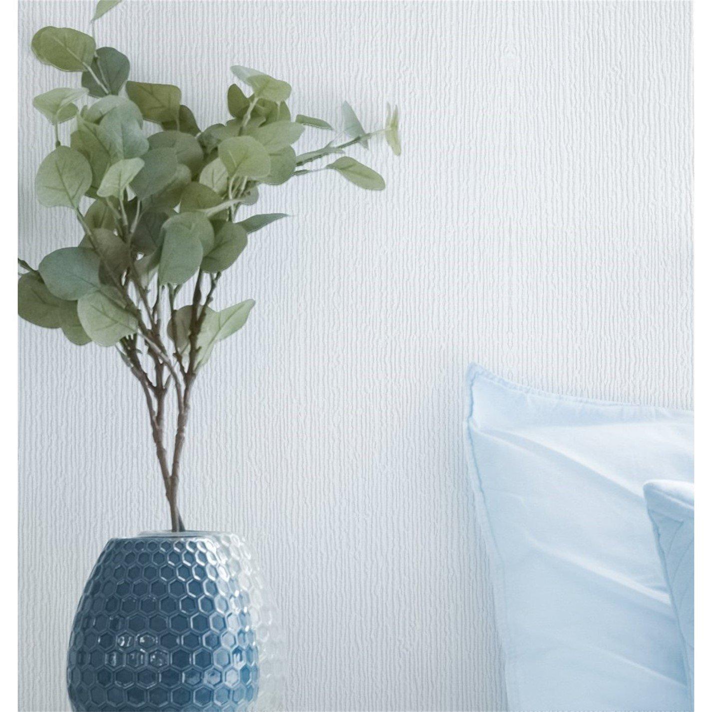 White - Superfresco - Paintable String White Wallpaper - 3