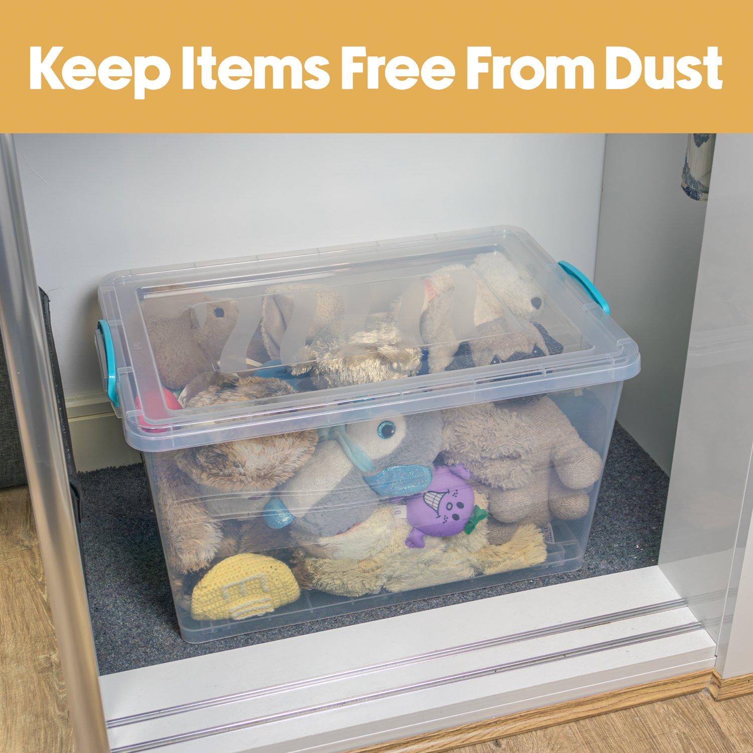 Clear - JVL - Clip Lid Plastic S/Box 6 Wheels-50L S/4 - 5