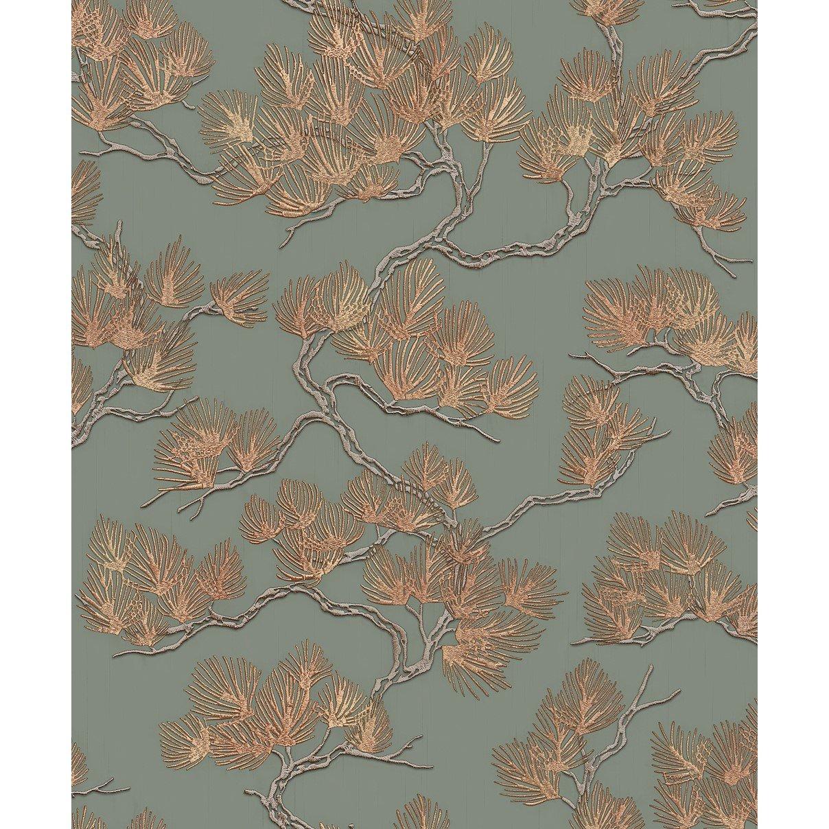 Green - Design ID - DID Pine Tree Sage & Gold Wallpaper - 2