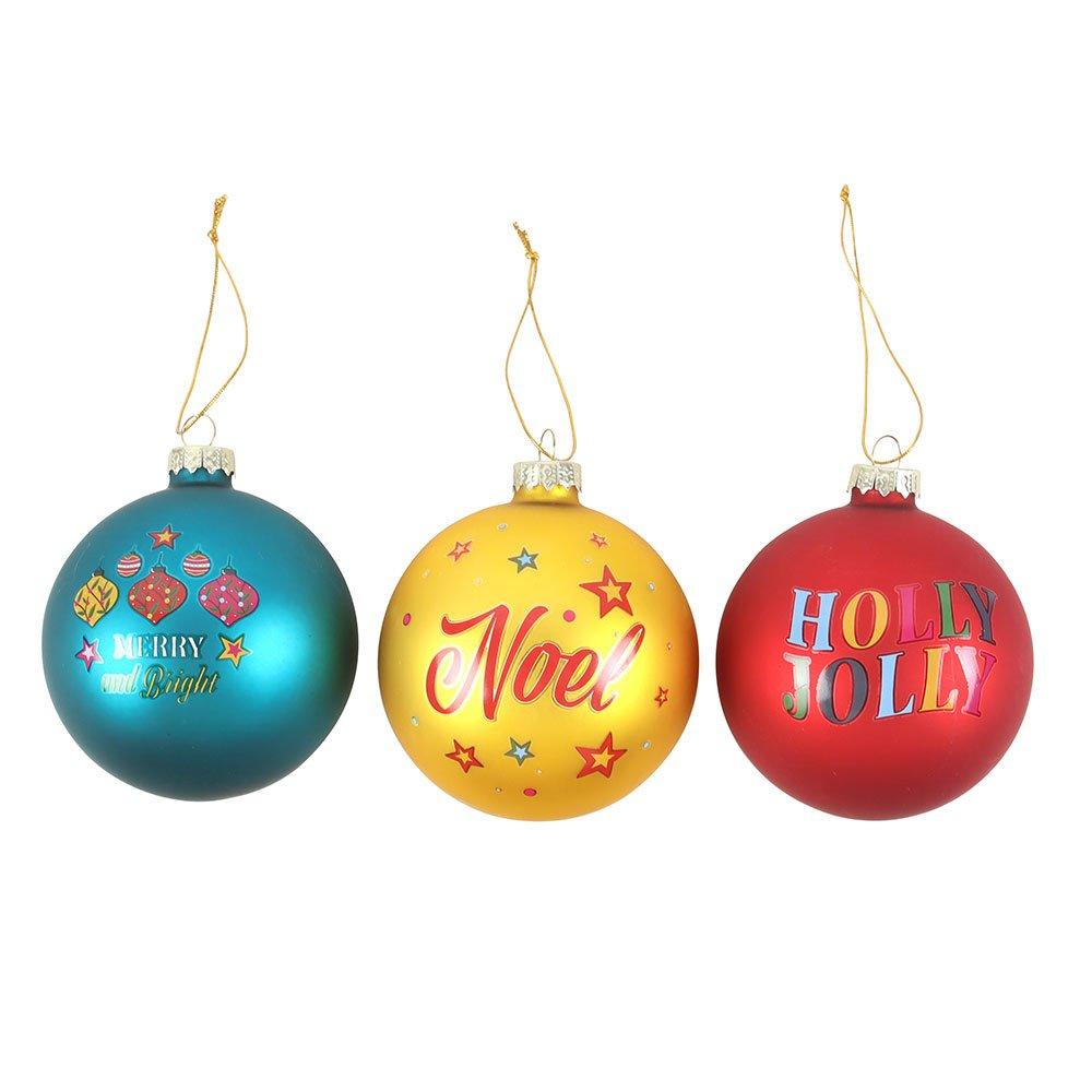 Multi - Something Different - Set of 3 Nostalgic Christmas Glass Baubles - 2