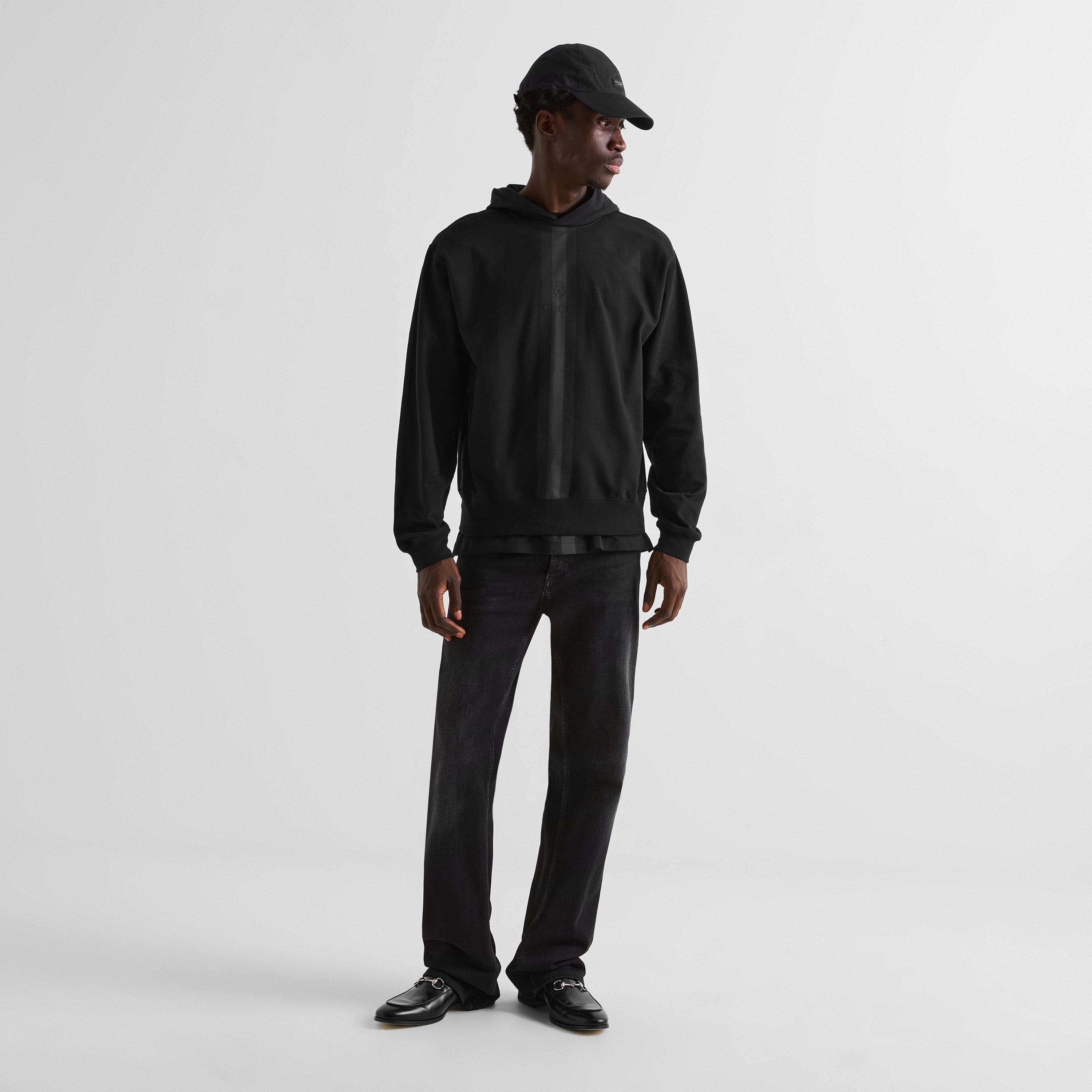 Black - Gucci - Men's Tag Cotton Baseball Cap - 5