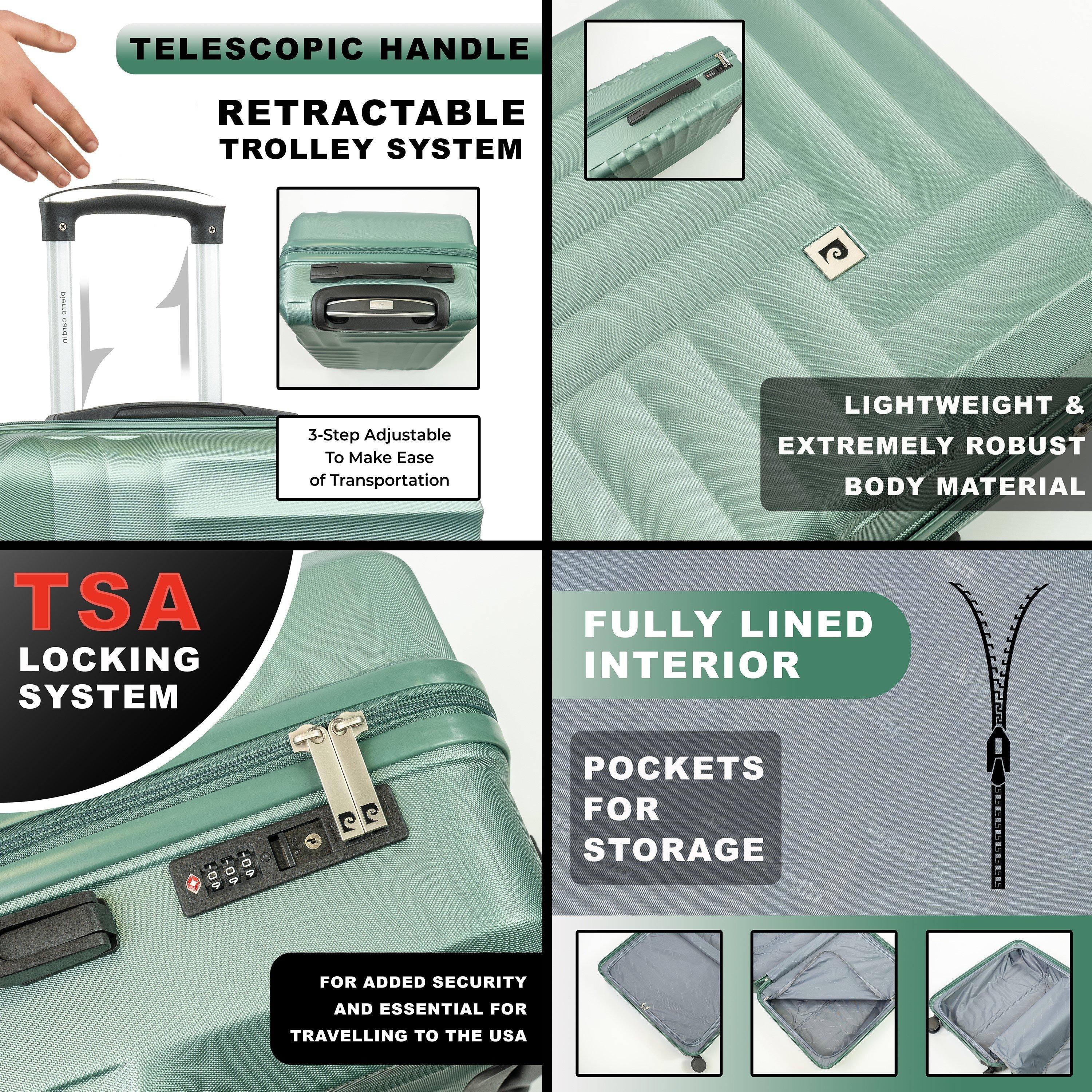 Sage Green - Pierre Cardin - Soleil Hard Shell Suitcase Medium Wheeled Luggage - 3