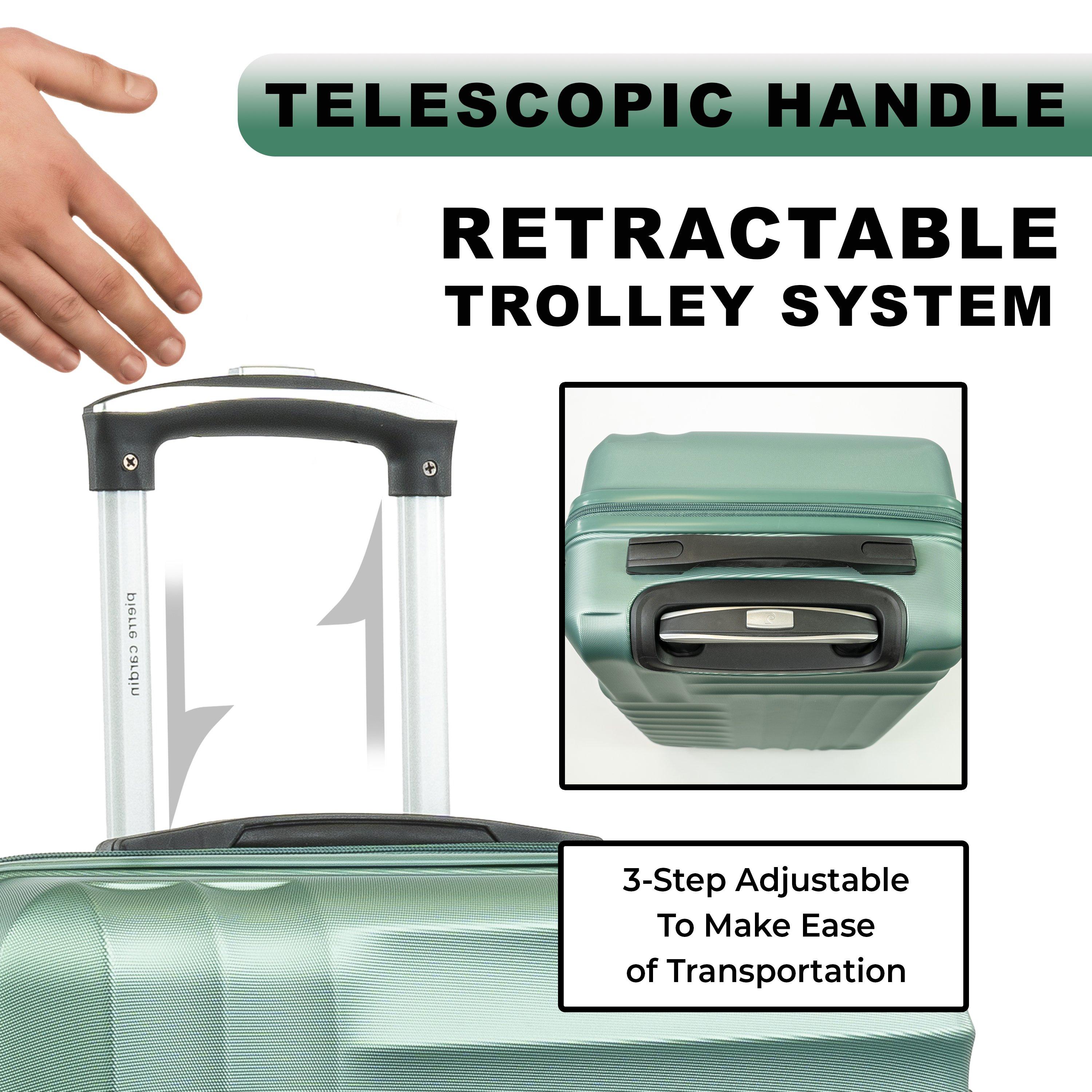 Sage Green - Pierre Cardin - Soleil Hard Shell Suitcase Medium Wheeled Luggage - 6