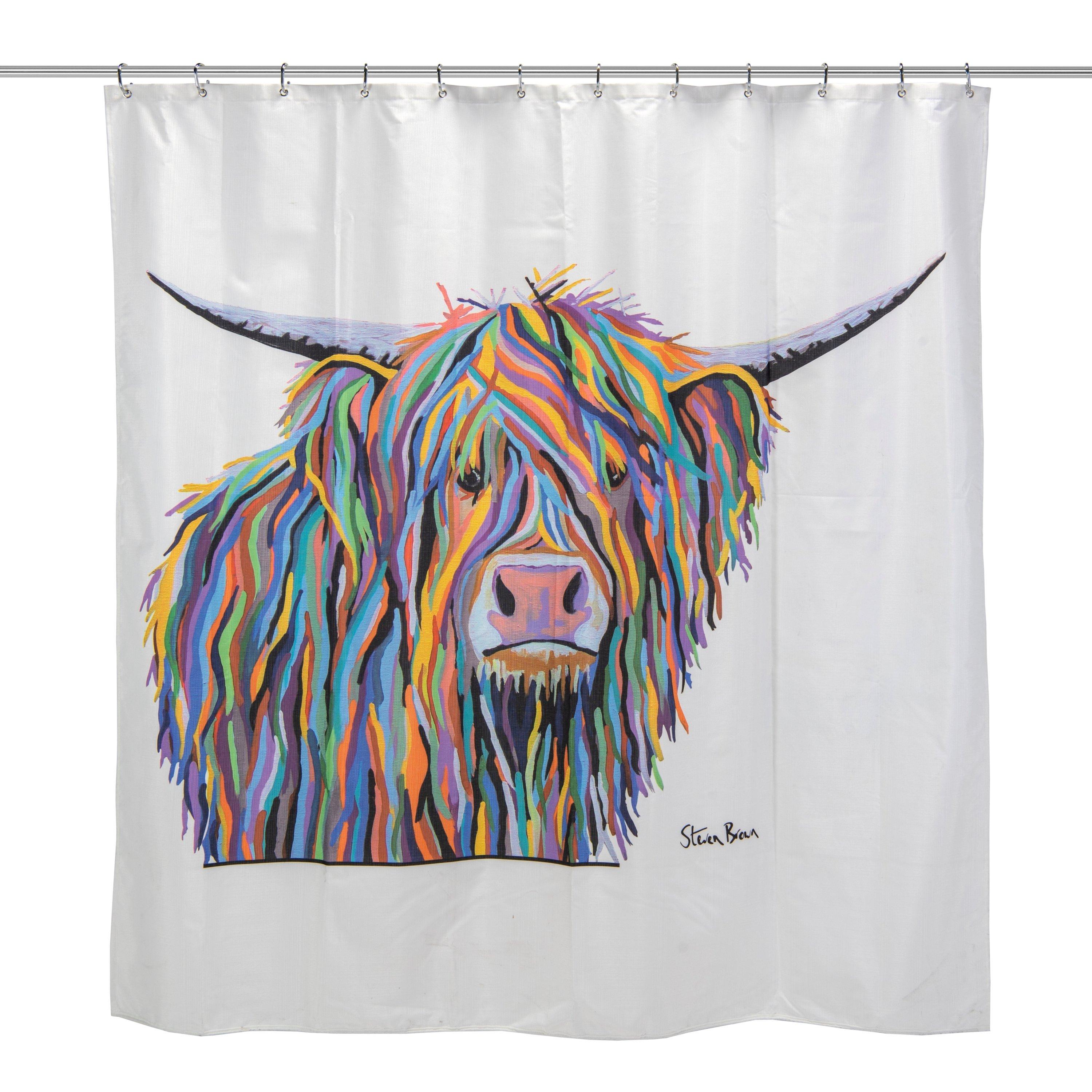 Multi - Croydex - Steven Brown Angus McCoo Toilet Seat & Shower Curtain Set - 5