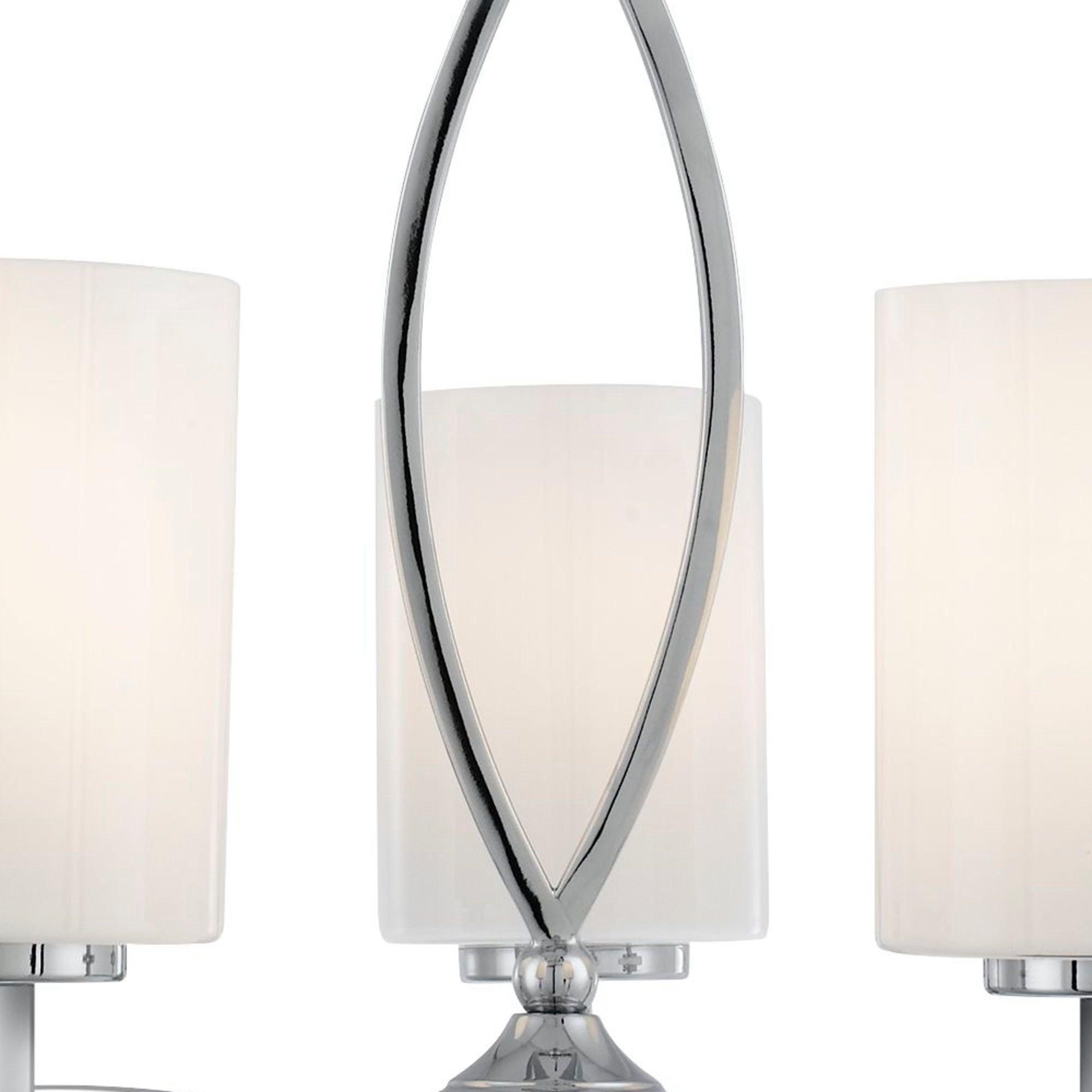 Chrome - Lighting Collection - Gino 5Lt Pendant - Chrome & White Glass Shades - 3