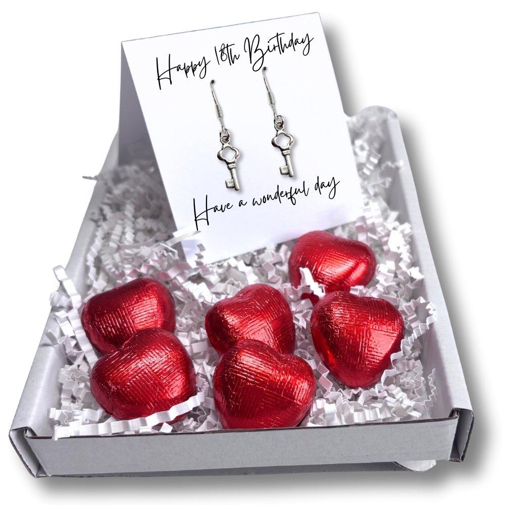 Silver - Aye Do Gifts - Happy 18th Birthday Earrings Mini Gift Hamper - 1