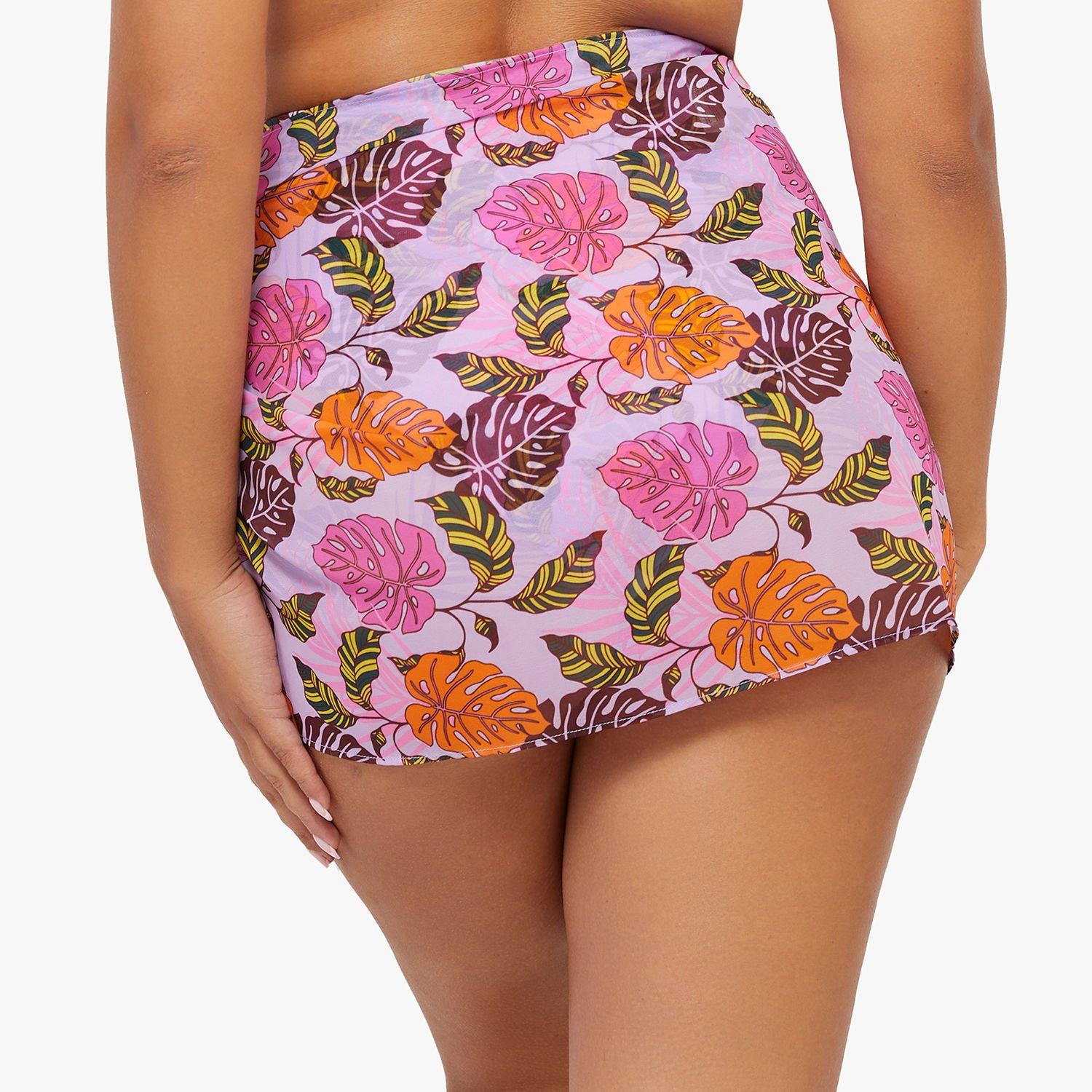 Pink - Peek and Beau - Peek & Beau Mix/Match Pink Print Tie Side Sarong - 2