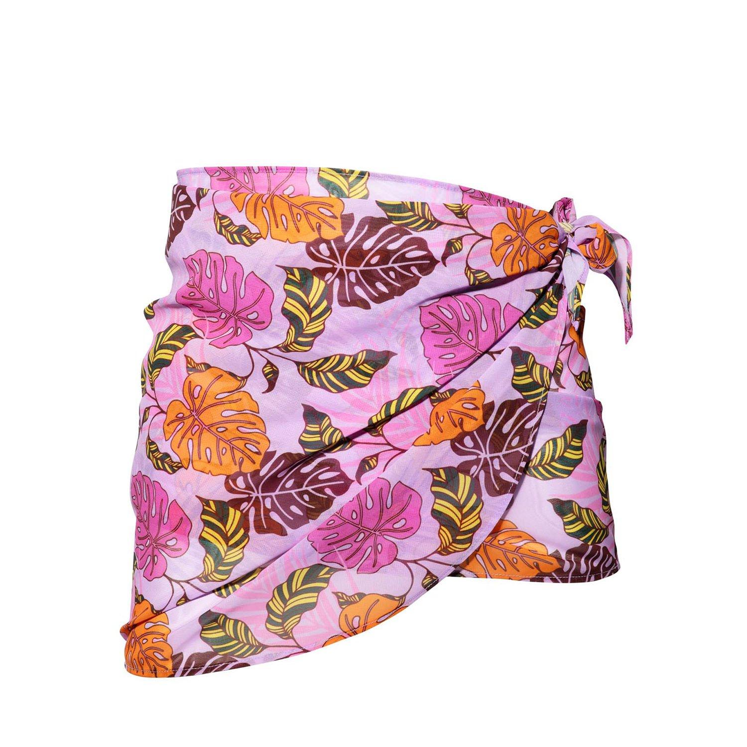 Pink - Peek and Beau - Peek & Beau Mix/Match Pink Print Tie Side Sarong - 3