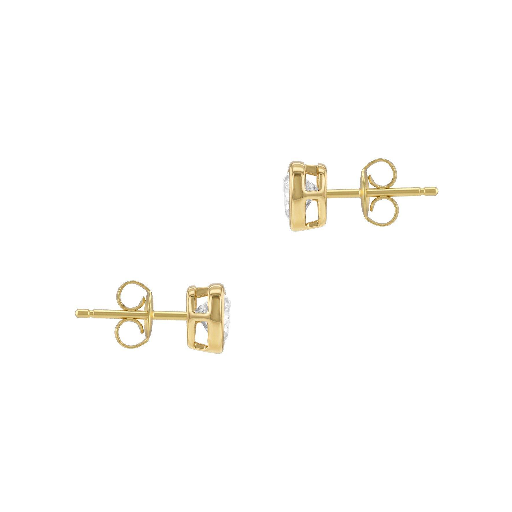 Yellow Gold - Be You - 9ct Gold 1ct Heart Lab Created Diamond Earrings - 3