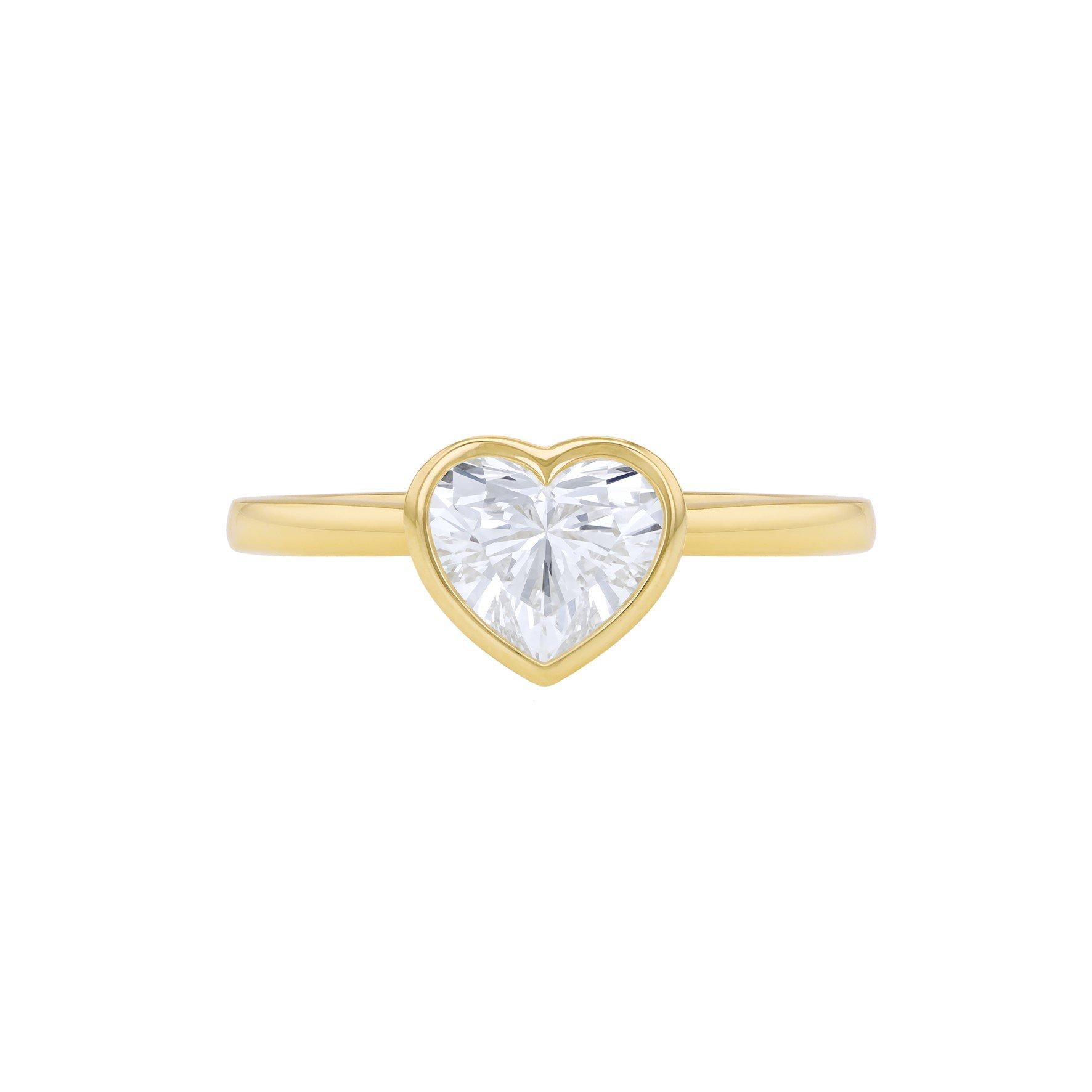 Yellow Gold - Be You - 9ct Gold 1ct Heart Lab Created Diamond Ring - 2