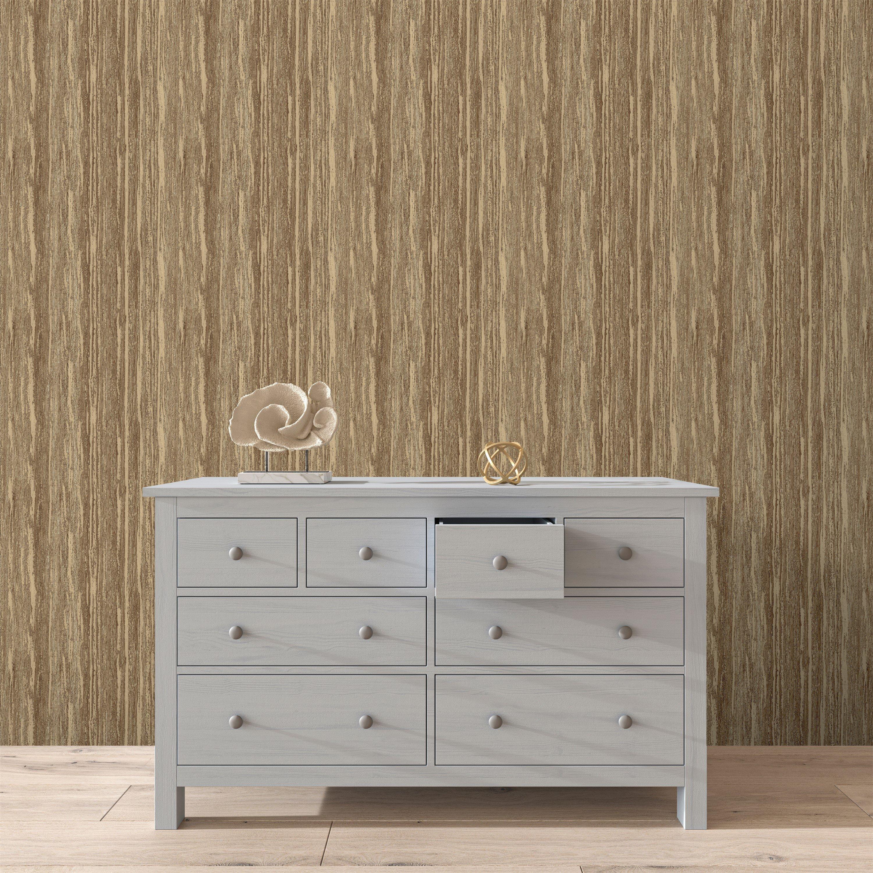 Brown - Design ID - DID Wood Grain Bronze Wallpaper - 2