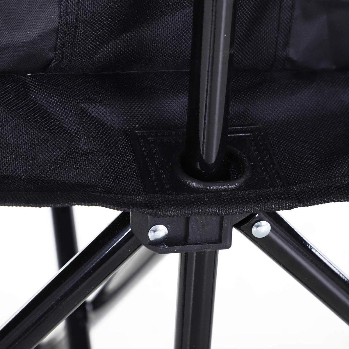 Black - Outsunny - 6 Seat Folding Sports Bench Portable - 9