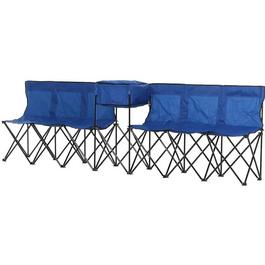 Outsunny 6 Seat Folding Sports Bench Portable