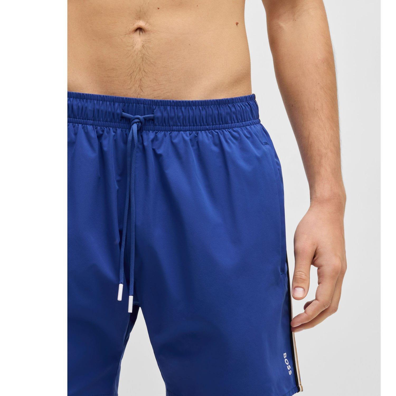 Blue - Boss - Iconic Logo Swim Shorts - 4