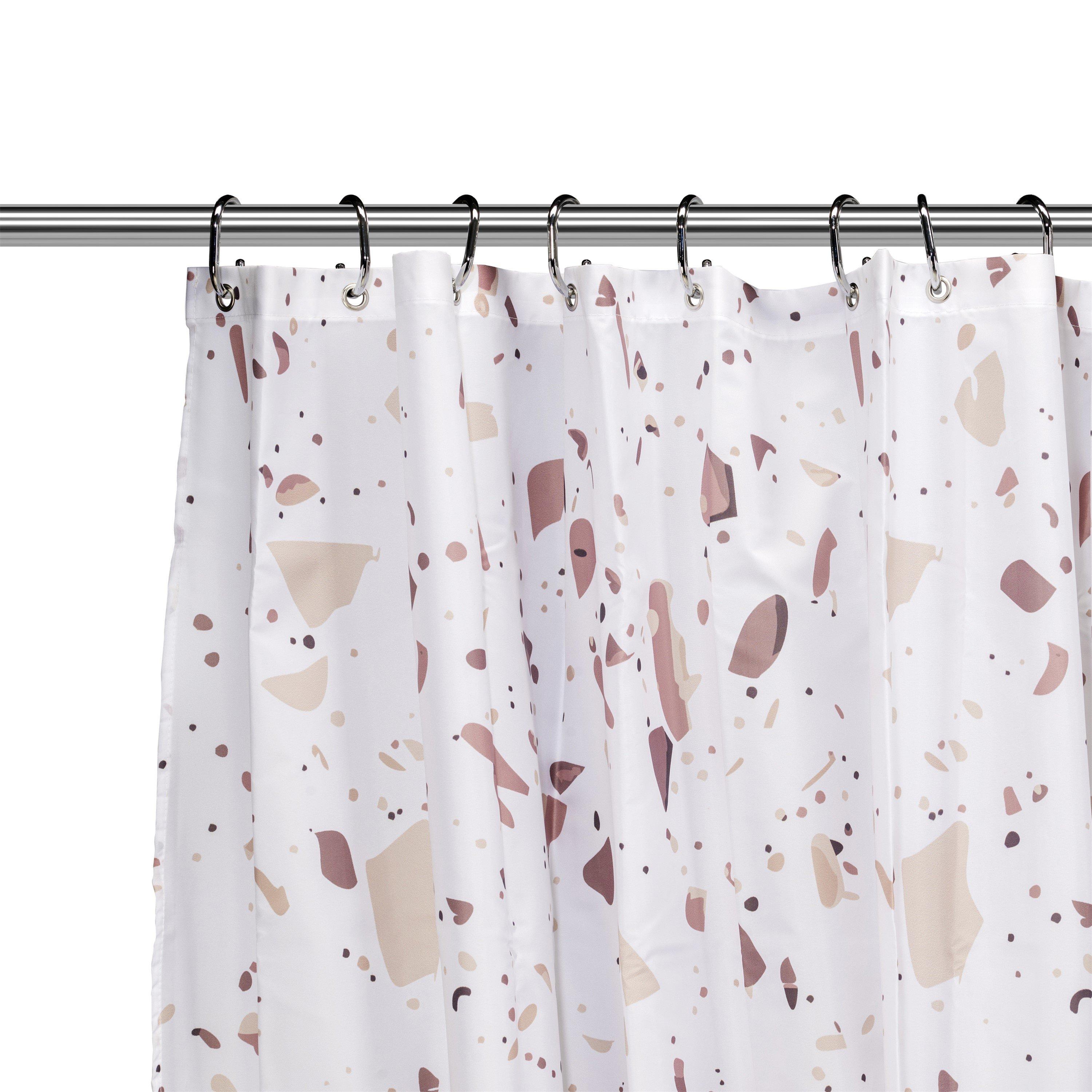 Pink Terrazzo - Croydex - Terrazzo Print Shower Curtain - 2