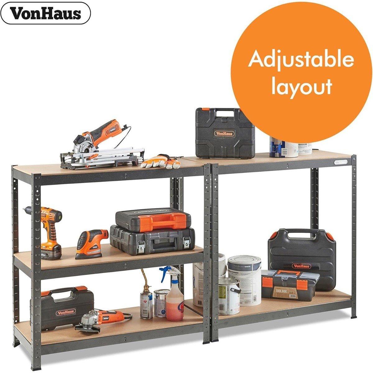 Black - VonHaus - VonHaus  - 1.8M 5 Tier Racking Hammerite - 5