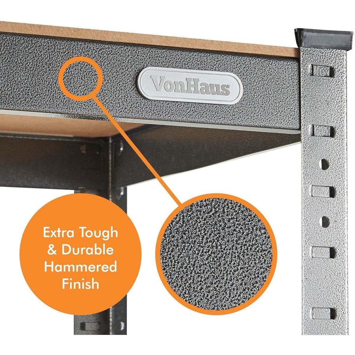 Black - VonHaus - VonHaus  - 1.8M 5 Tier Racking Hammerite - 6