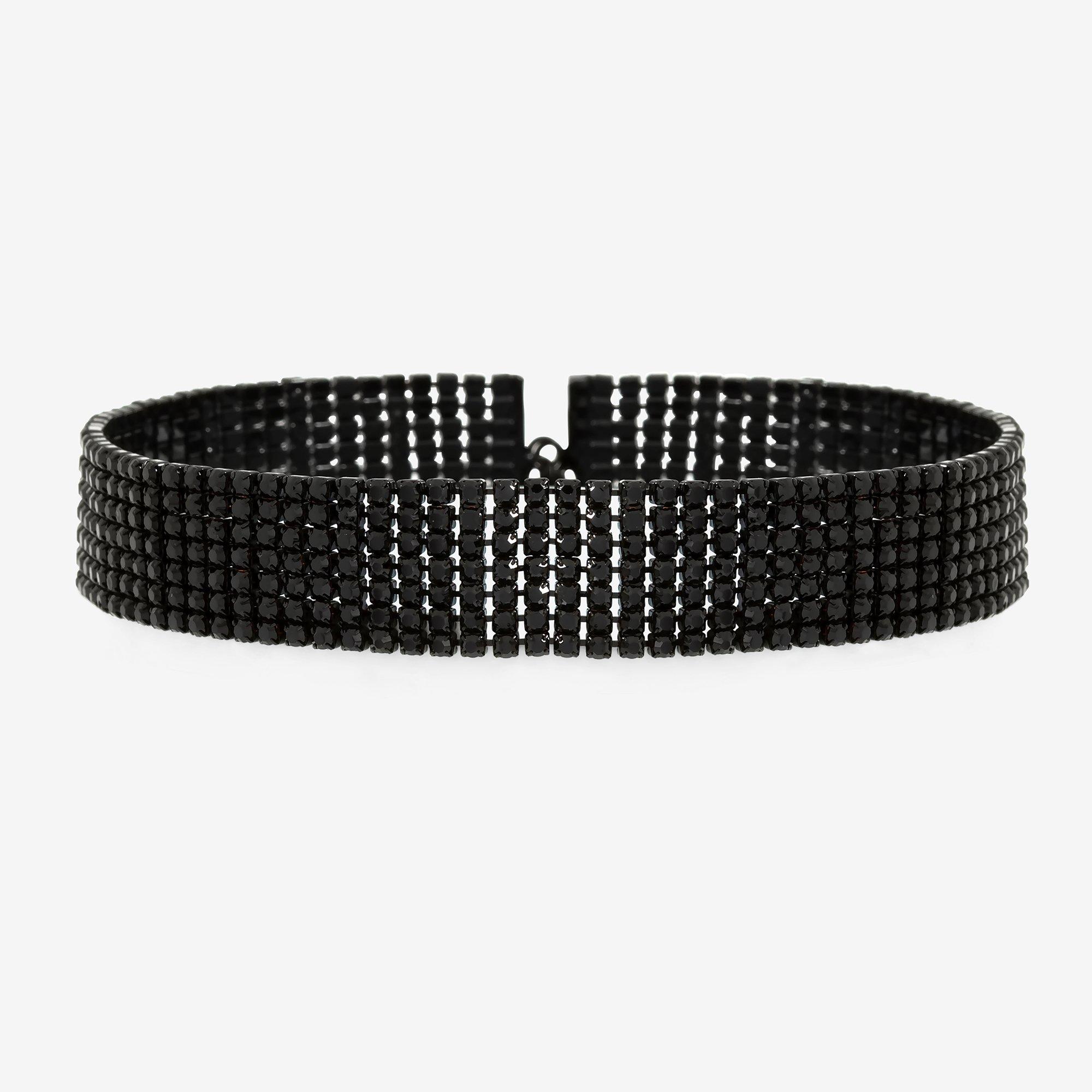 Black - Mood - Jet Crystal Statement Choker - 1