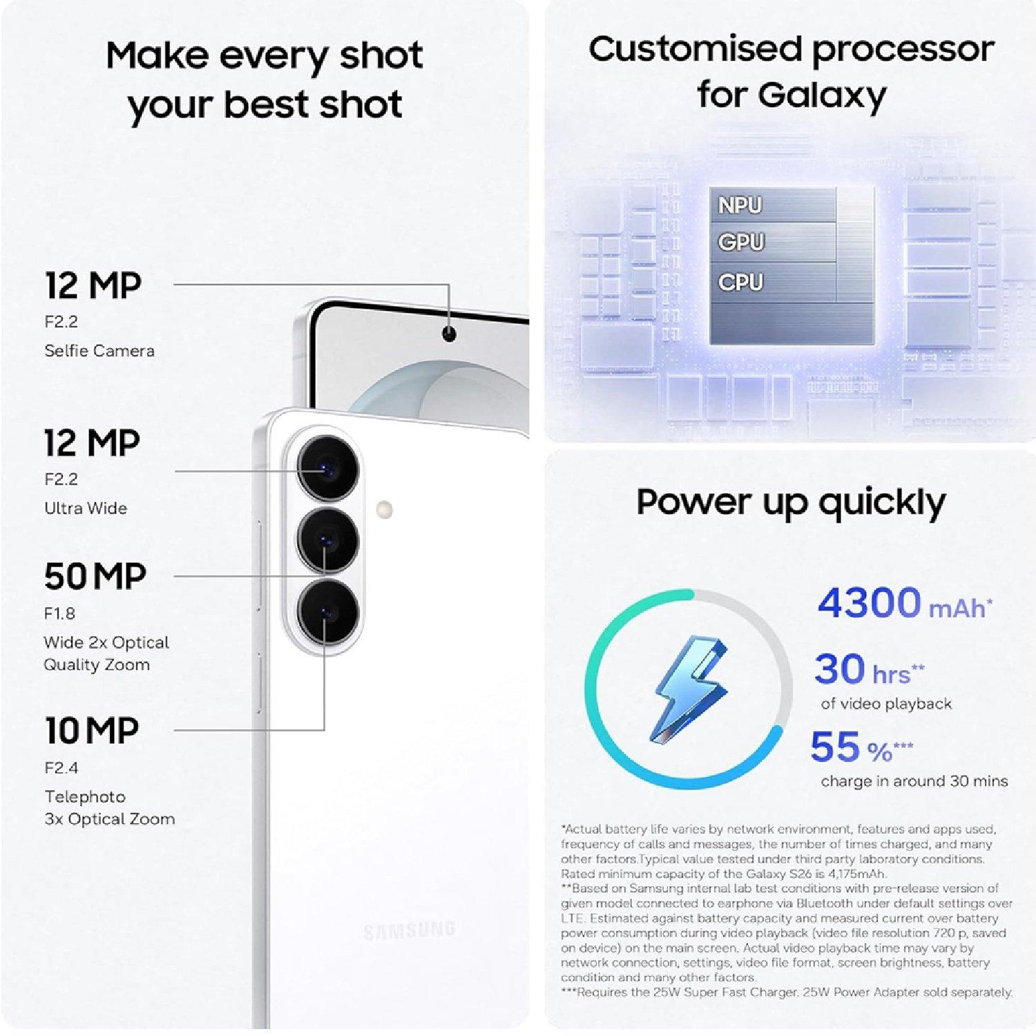 White - Samsung - SIM Free Galaxy S26 256GB - 4